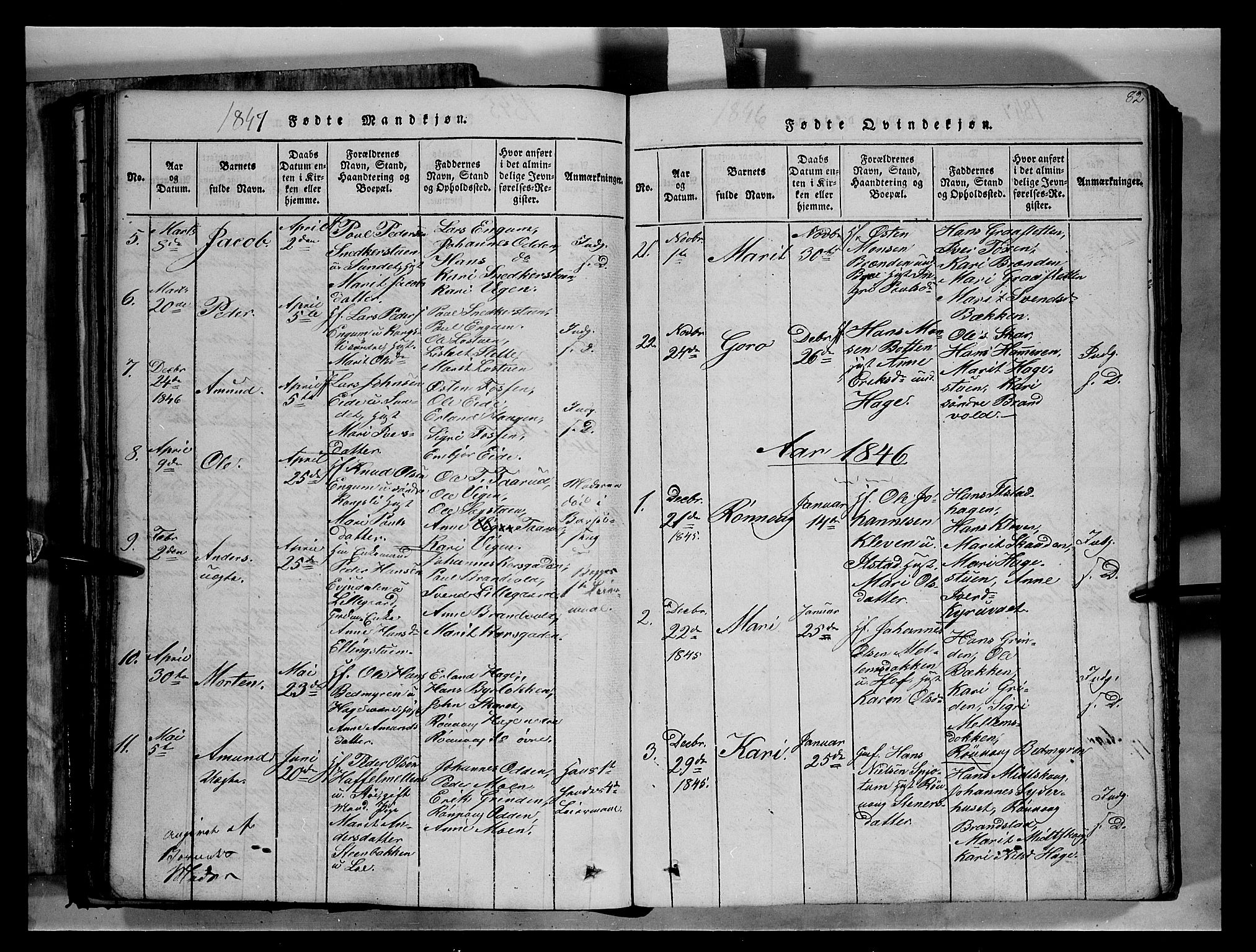 Fron prestekontor, SAH/PREST-078/H/Ha/Hab/L0004: Parish register (copy) no. 4, 1816-1850, p. 82