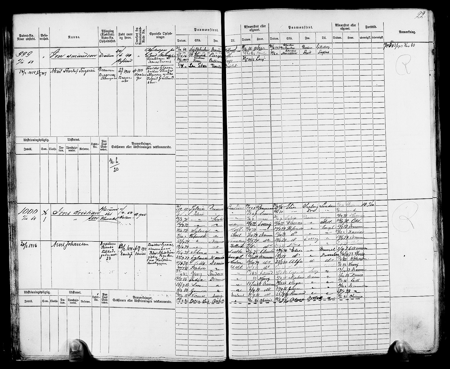 Drammen innrulleringsdistrikt, SAKO/A-781/F/Fc/L0002: Hovedrulle, 1869, p. 24