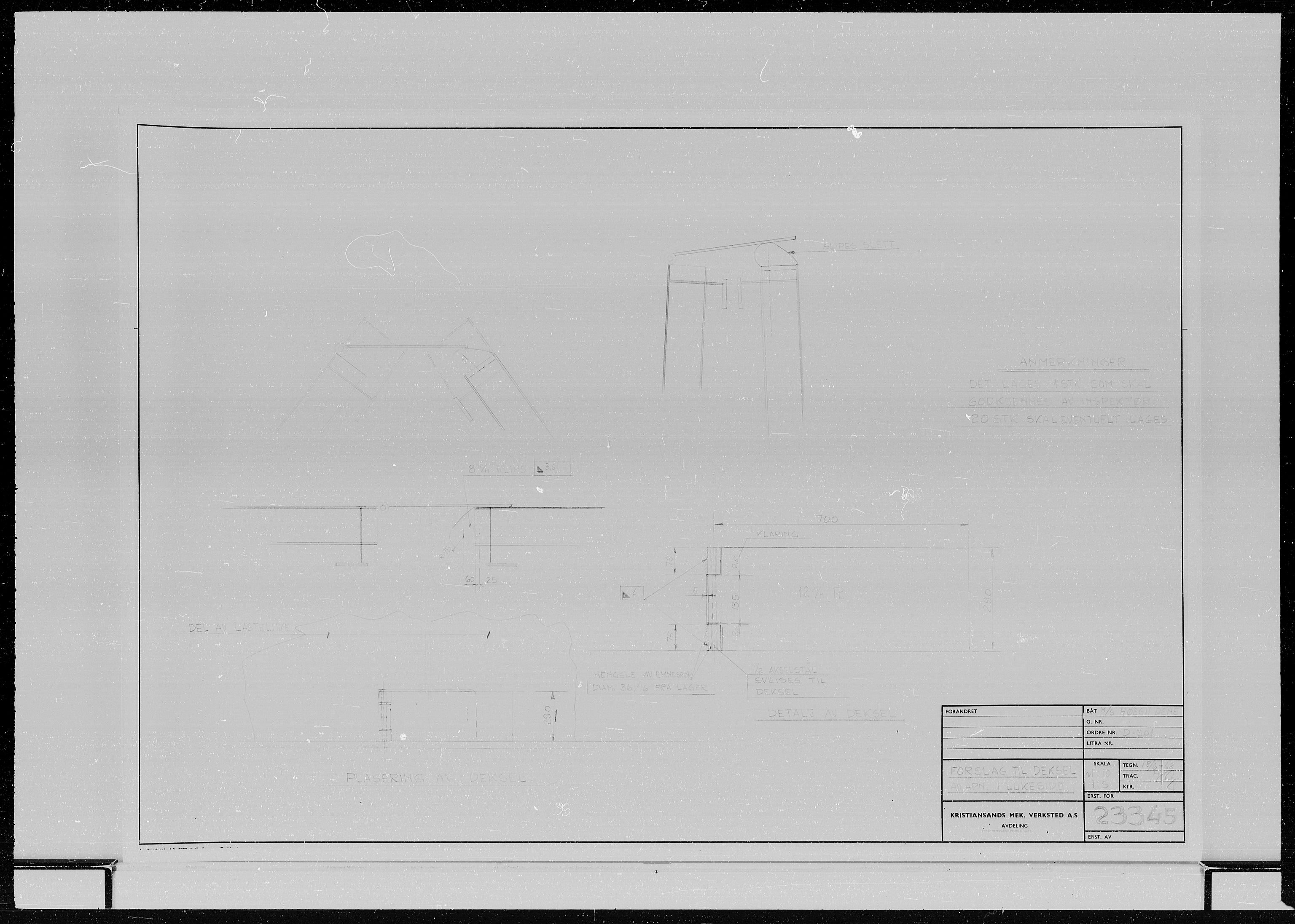 Kristiansand Mekaniske Verksted, AV/SAK-D/0612/G/Ga/L0006/0002: Reprofoto av tegninger m.m. / 36 mm mikrofilmruller, reprofoto av skipstegninger, byggenr. 134-212, p. 5