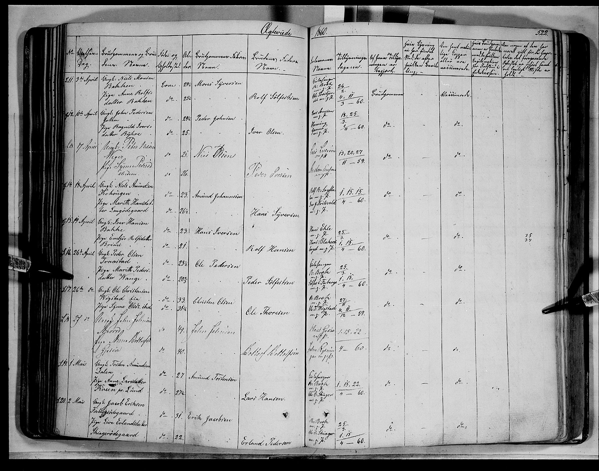 Lom prestekontor, SAH/PREST-070/K/L0006: Parish register (official) no. 6B, 1837-1863, p. 522