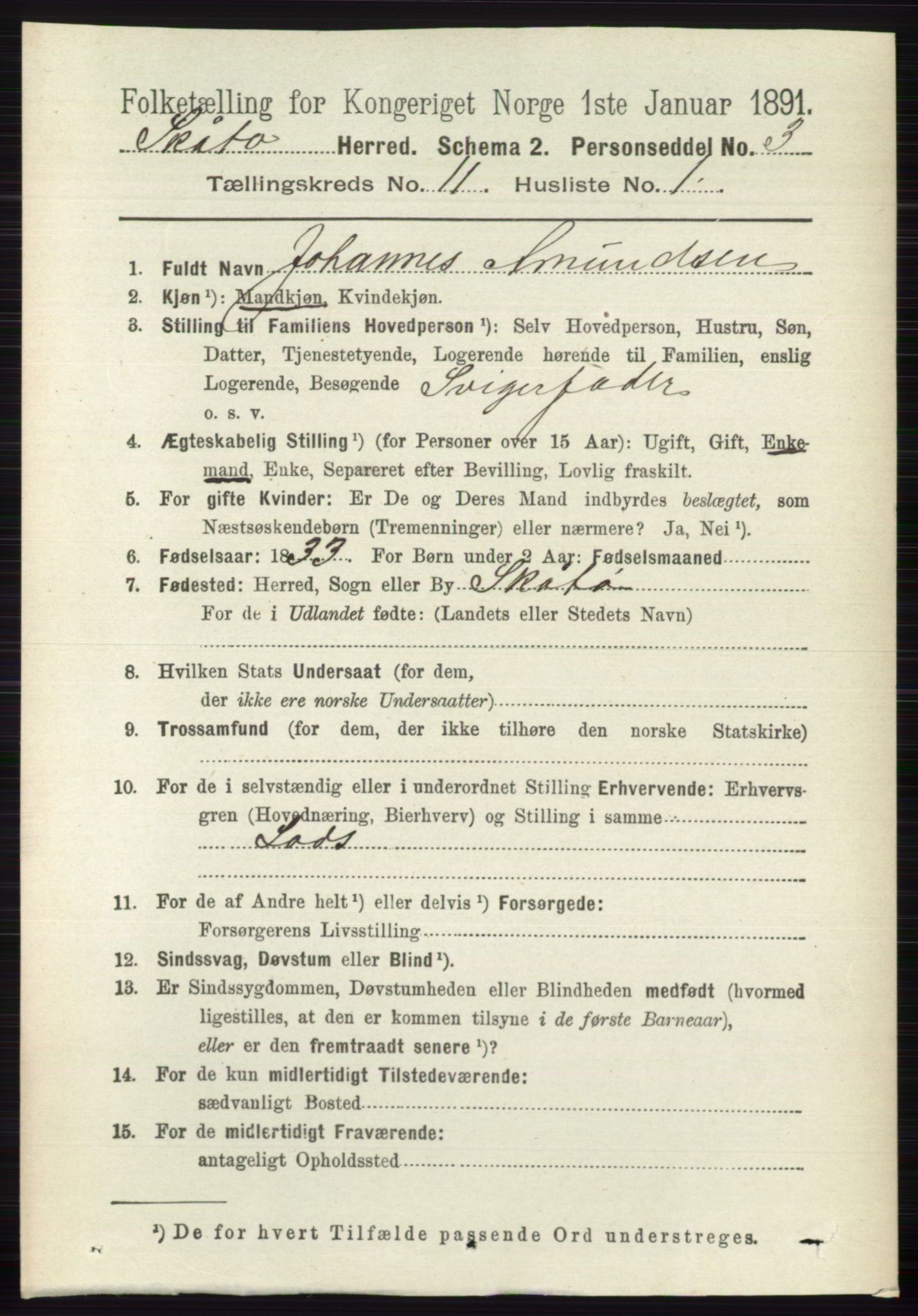 RA, 1891 census for 0815 Skåtøy, 1891, p. 4229