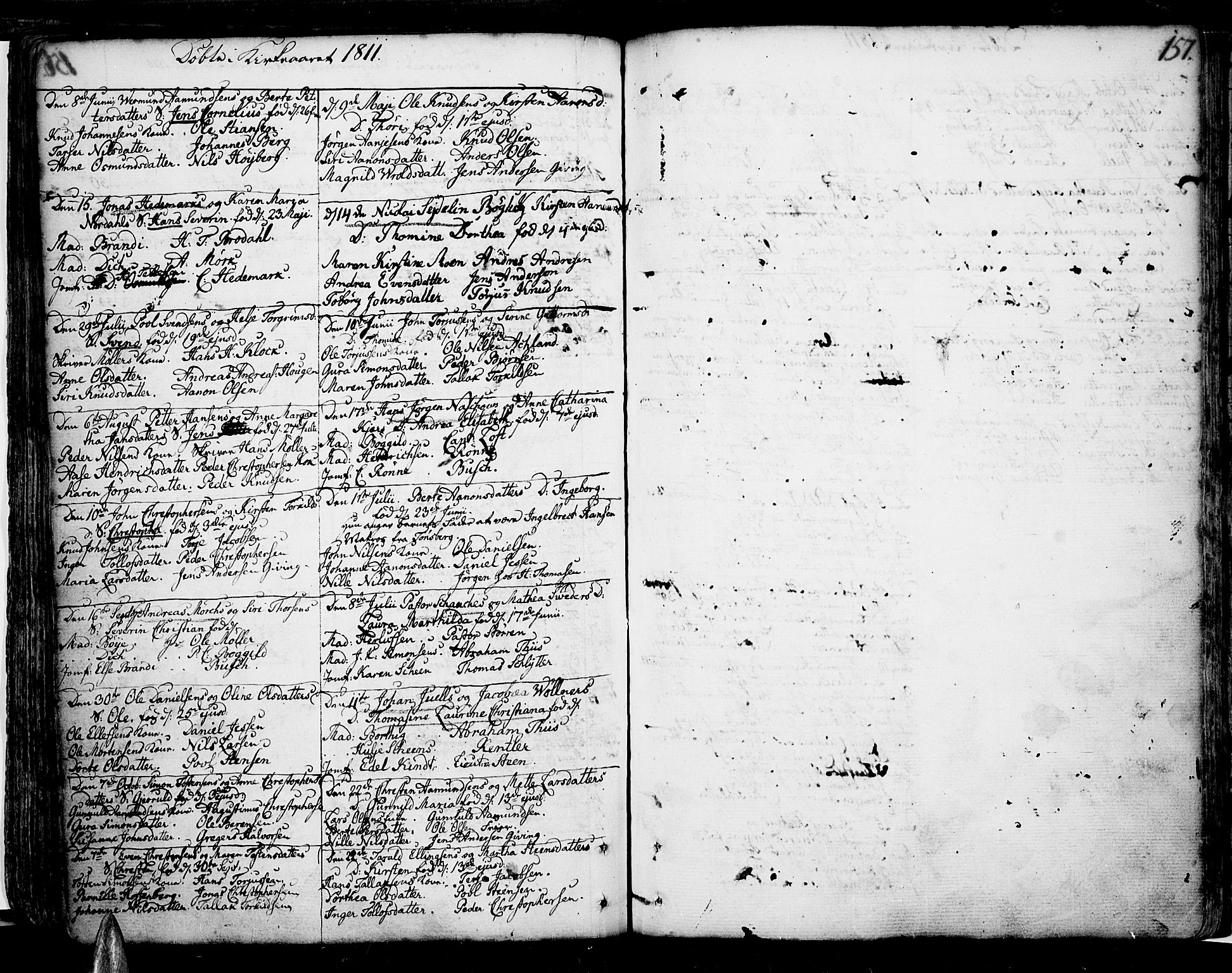 Risør sokneprestkontor, SAK/1111-0035/F/Fb/L0002: Parish register (copy) no. B 2, 1747-1812, p. 157
