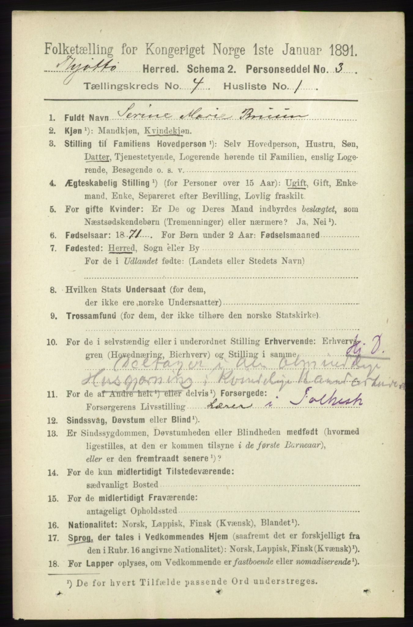 RA, 1891 census for 1817 Tjøtta, 1891, p. 1777