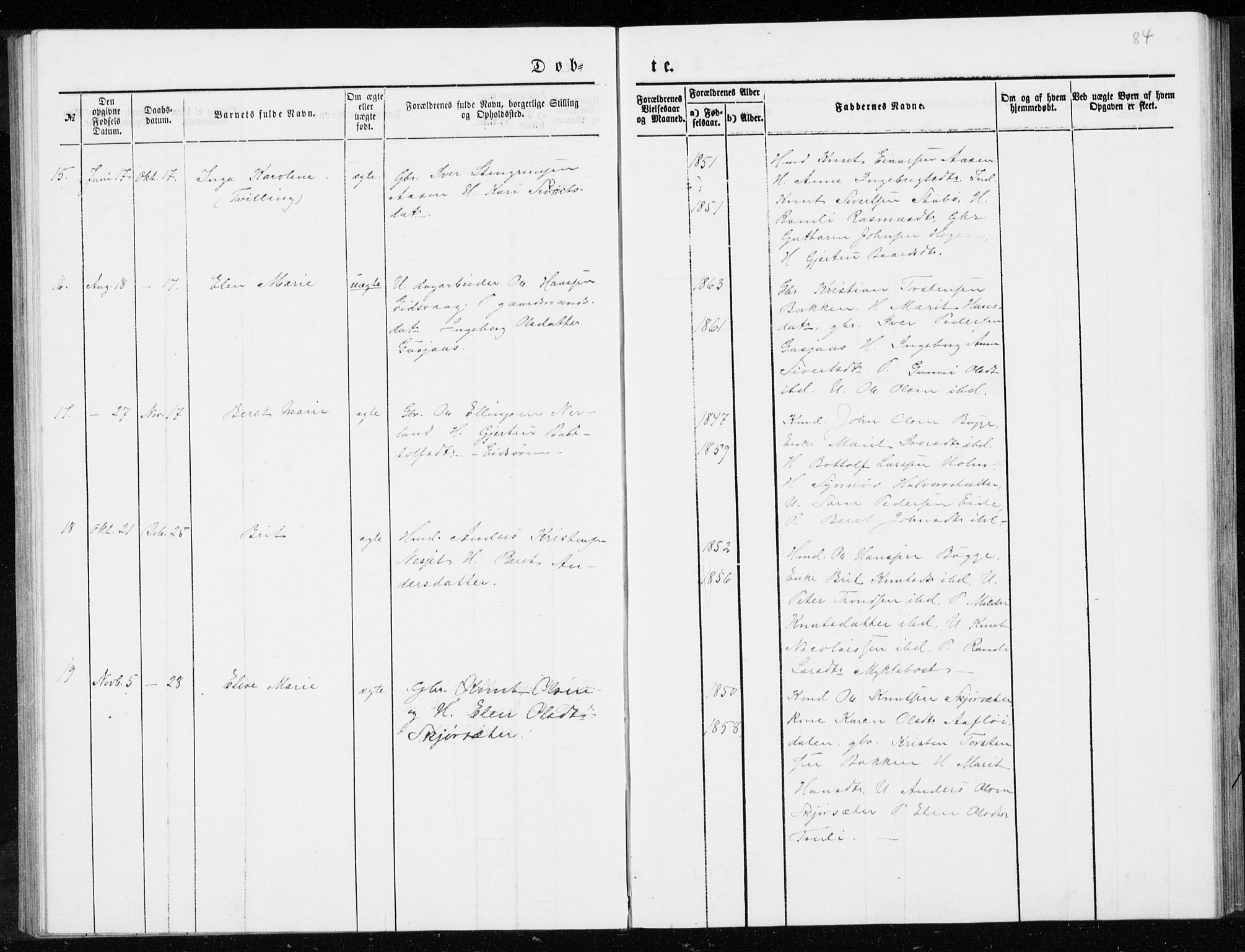 Ministerialprotokoller, klokkerbøker og fødselsregistre - Møre og Romsdal, AV/SAT-A-1454/551/L0631: Parish register (copy) no. 551C03, 1886-1894, p. 84