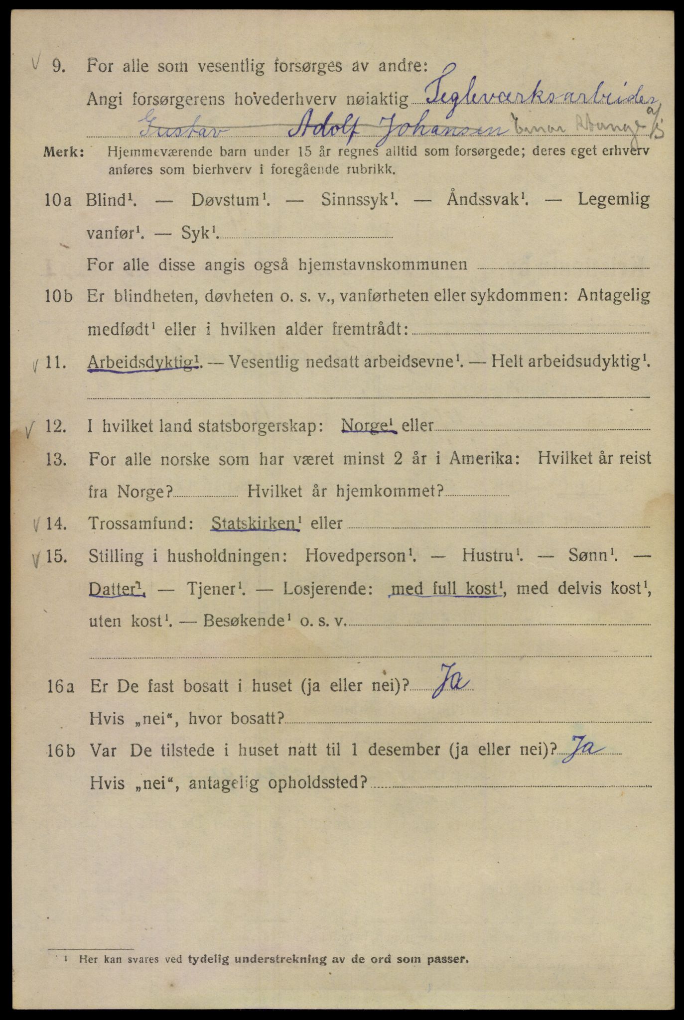 SAO, 1920 census for Kristiania, 1920, p. 215574