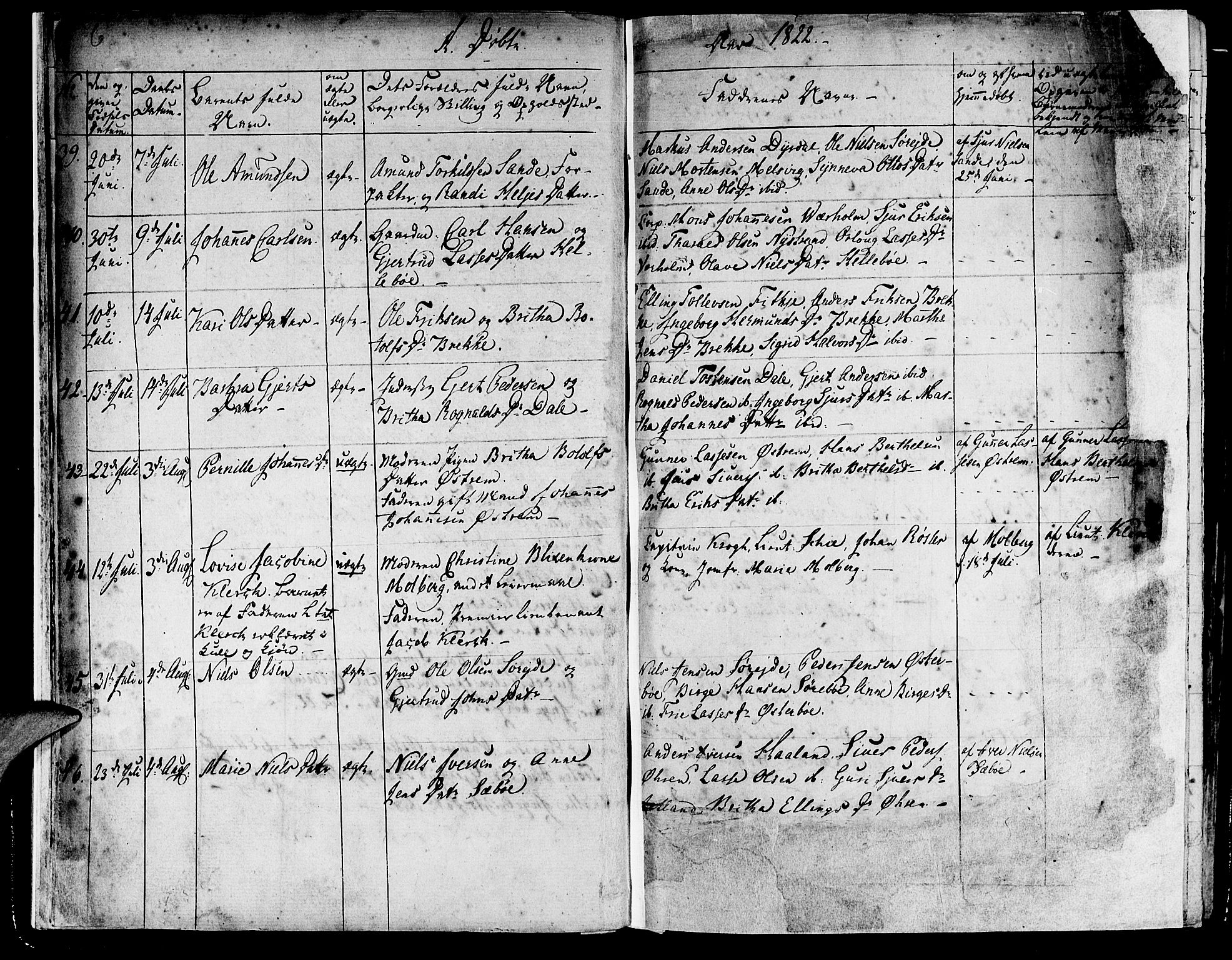 Lavik sokneprestembete, SAB/A-80901: Parish register (official) no. A 2I, 1821-1842, p. 6