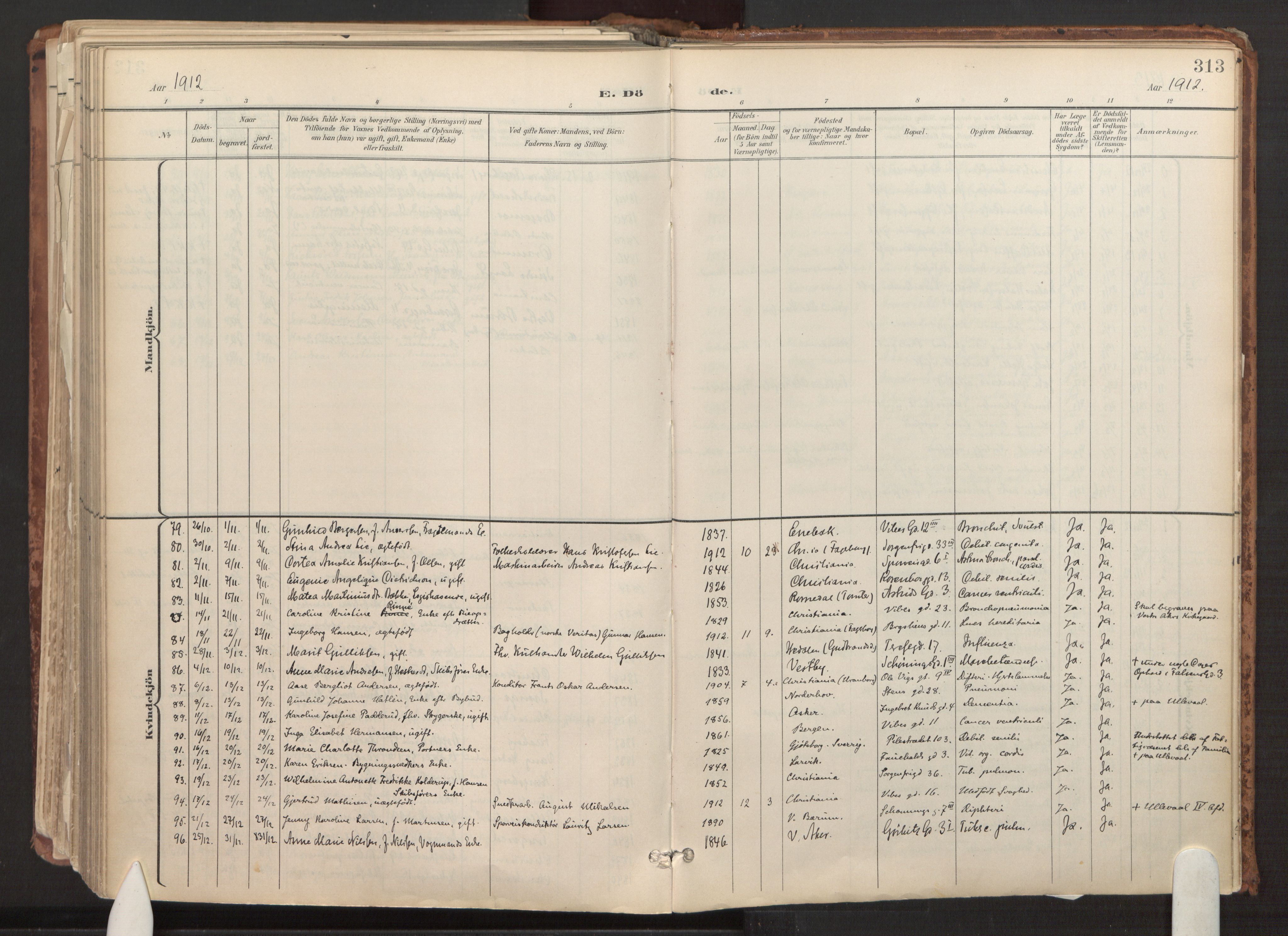 Fagerborg prestekontor Kirkebøker, AV/SAO-A-10844/F/Fa/L0003: Parish register (official) no. 3, 1898-1916, p. 313