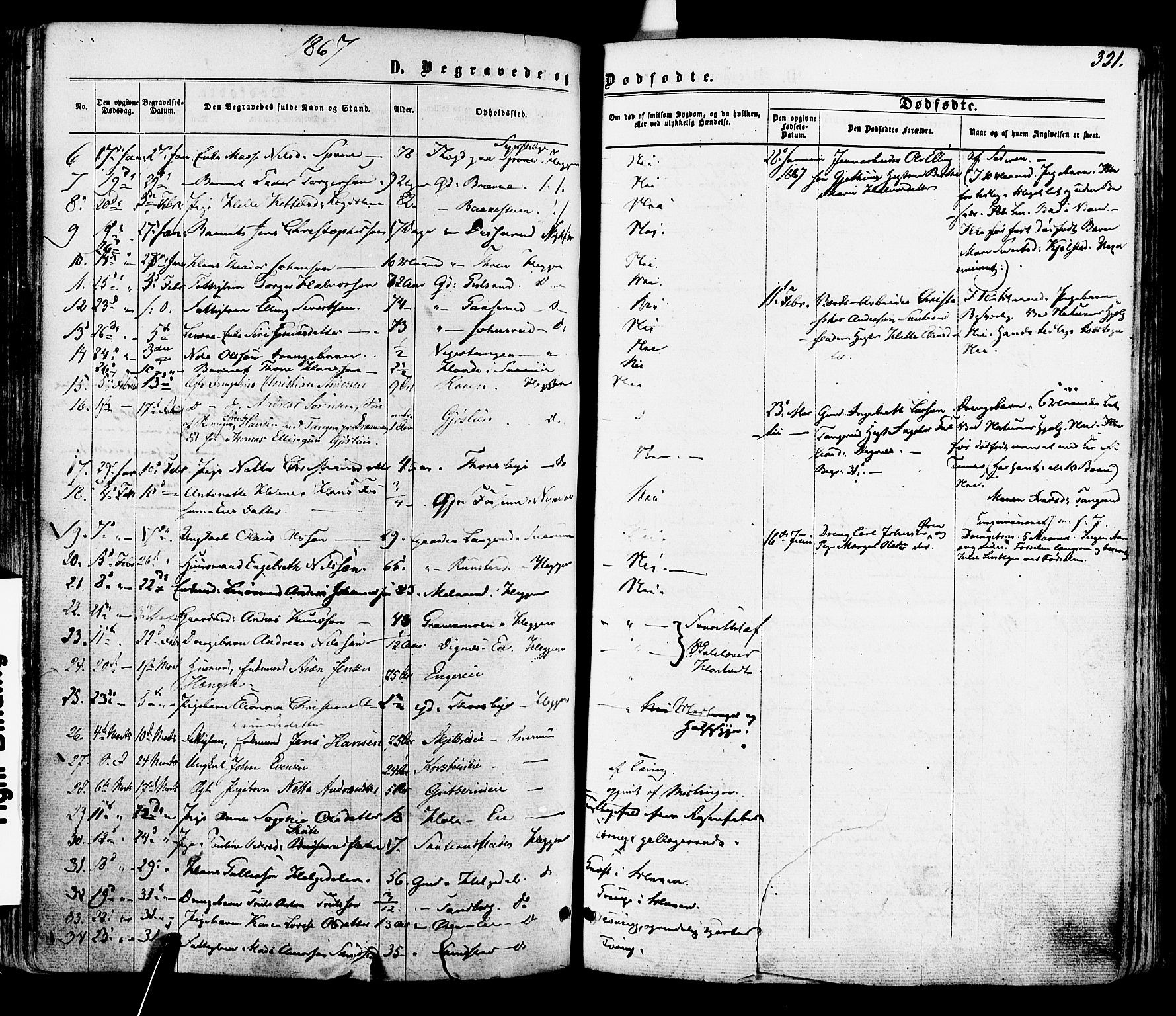 Modum kirkebøker, AV/SAKO-A-234/F/Fa/L0010: Parish register (official) no. 10, 1865-1876, p. 321