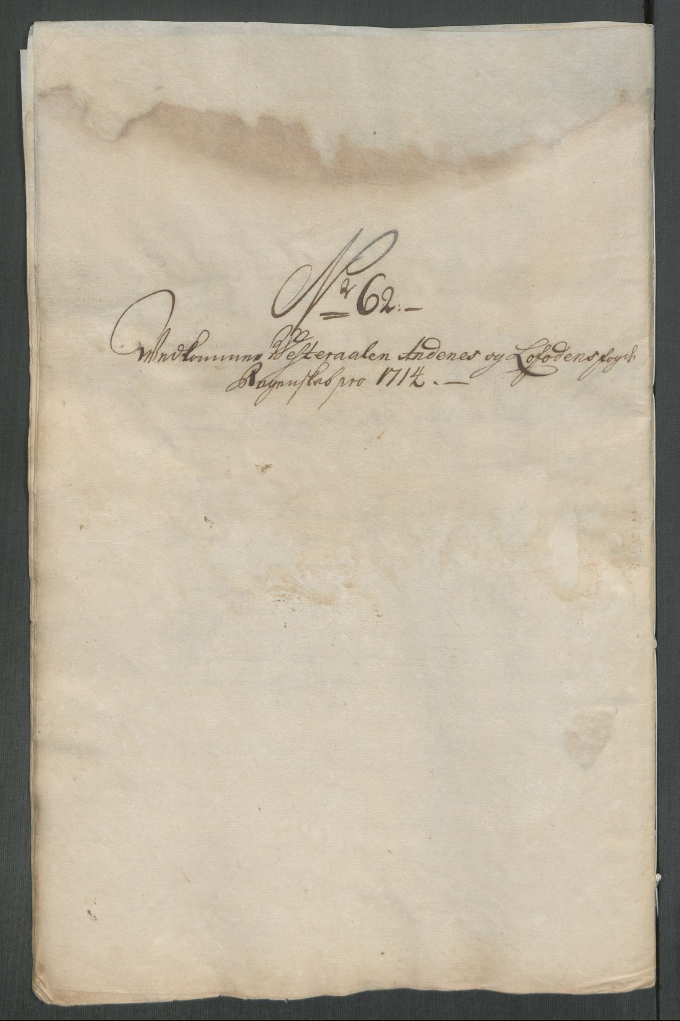 Rentekammeret inntil 1814, Reviderte regnskaper, Fogderegnskap, AV/RA-EA-4092/R67/L4680: Fogderegnskap Vesterålen, Andenes og Lofoten, 1714, p. 289