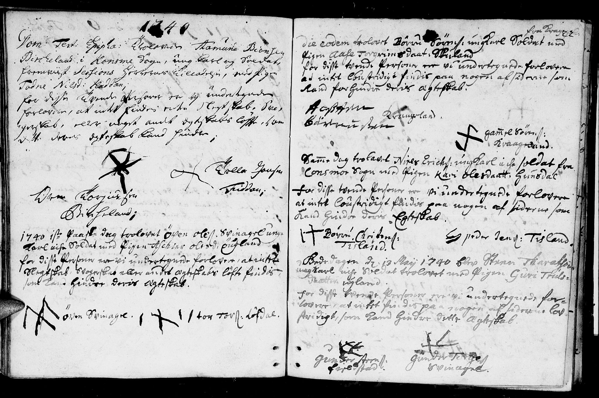 Holum sokneprestkontor, AV/SAK-1111-0022/F/Fa/Fab/L0001: Parish register (official) no. A 1, 1720-1752, p. 22