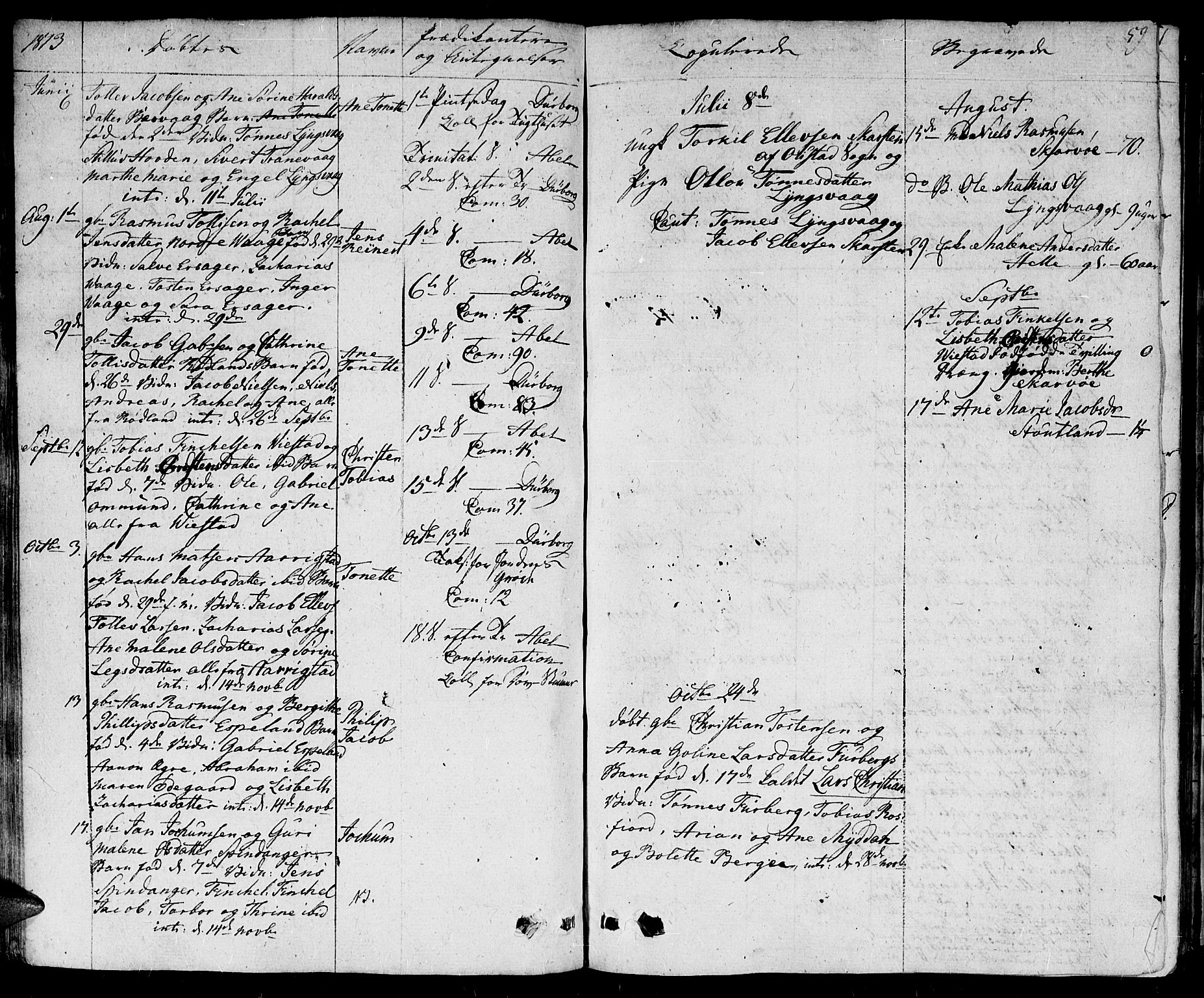 Herad sokneprestkontor, SAK/1111-0018/F/Fa/Fab/L0001: Parish register (official) no. A 1, 1797-1839, p. 59