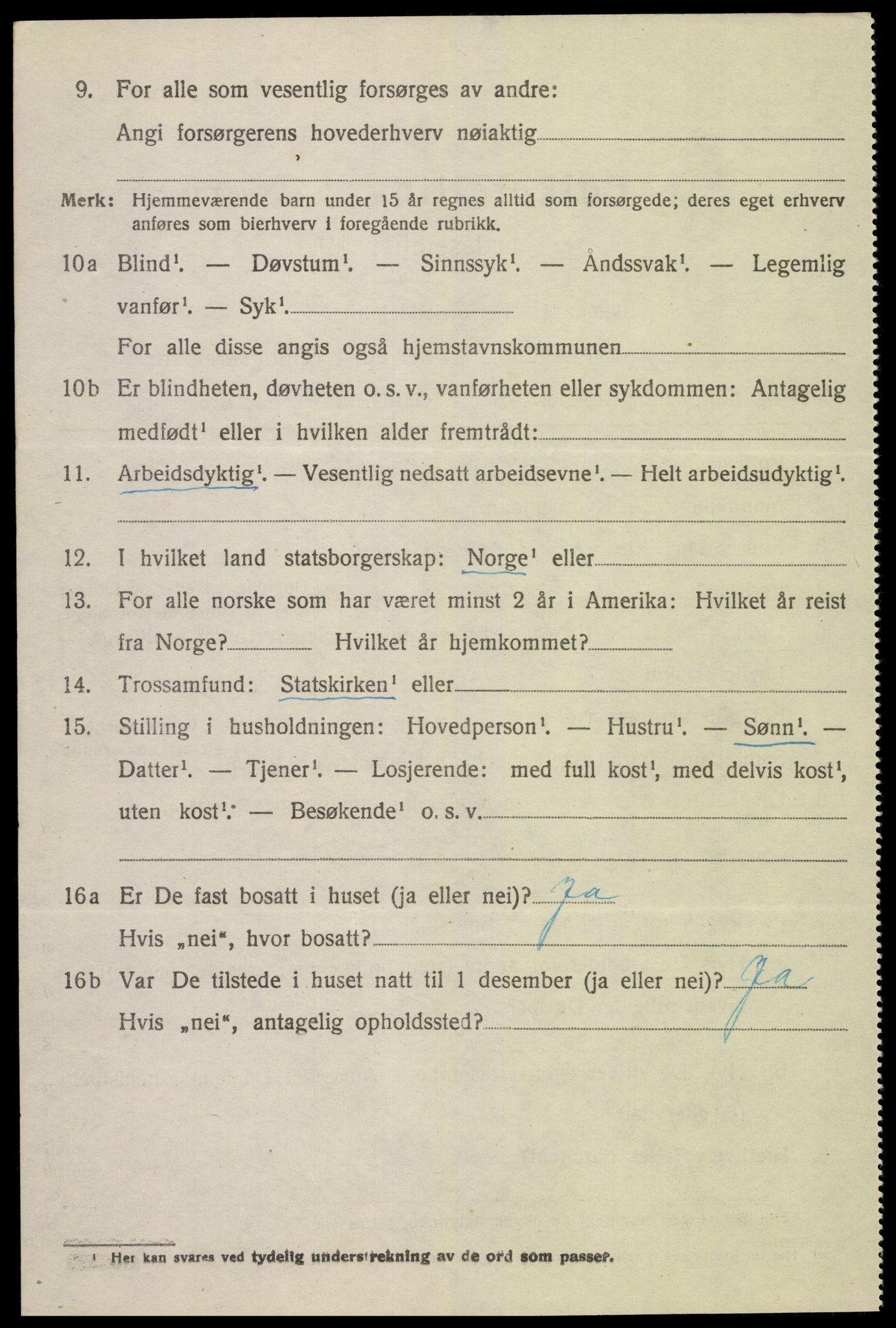 SAK, 1920 census for Gyland, 1920, p. 2297