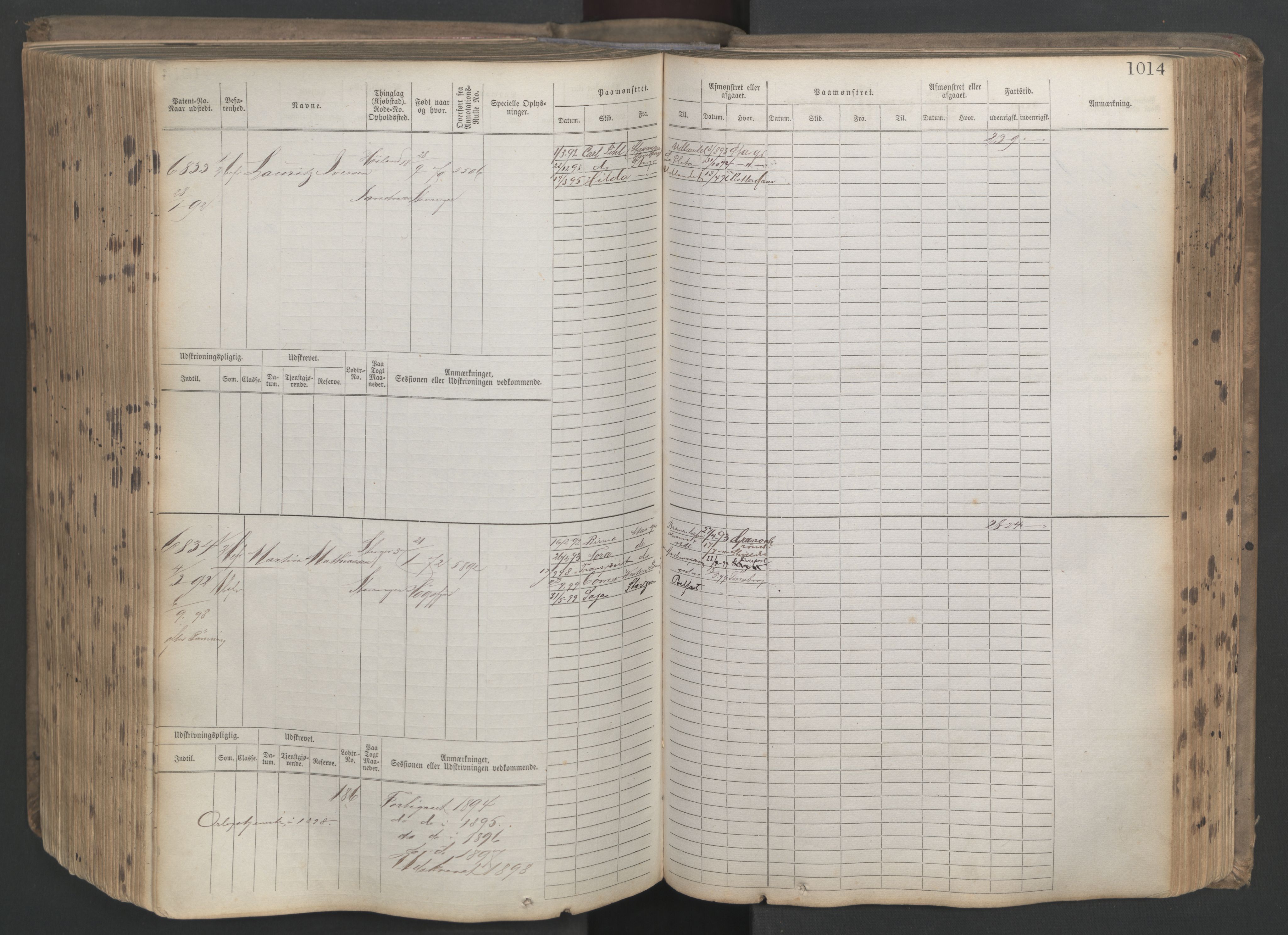 Stavanger sjømannskontor, AV/SAST-A-102006/F/Fb/Fbb/L0021: Sjøfartshovedrulle patnentnr. 6005-7204 (dublett), 1887, p. 419