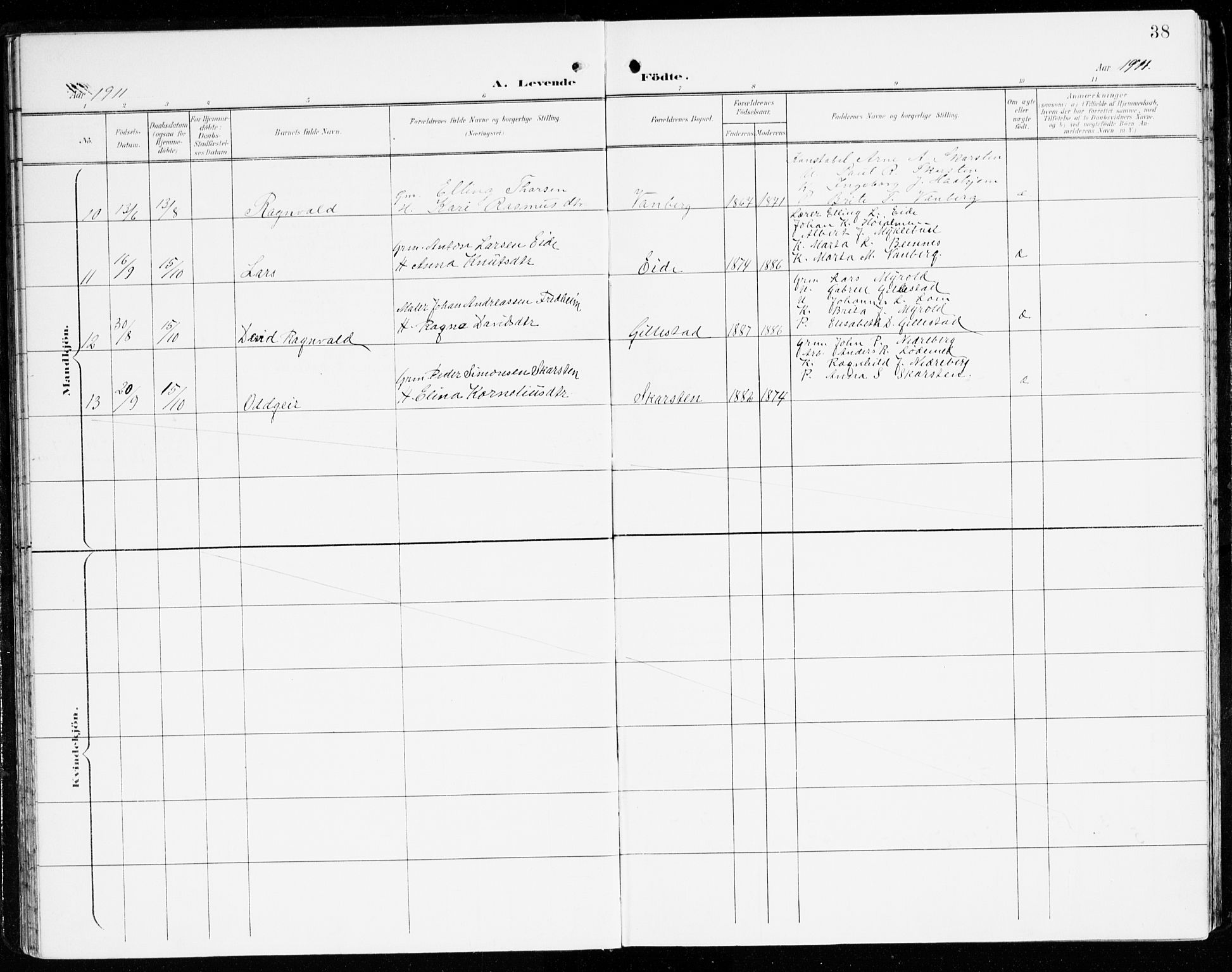 Innvik sokneprestembete, AV/SAB-A-80501: Parish register (official) no. C 2, 1900-1920, p. 38