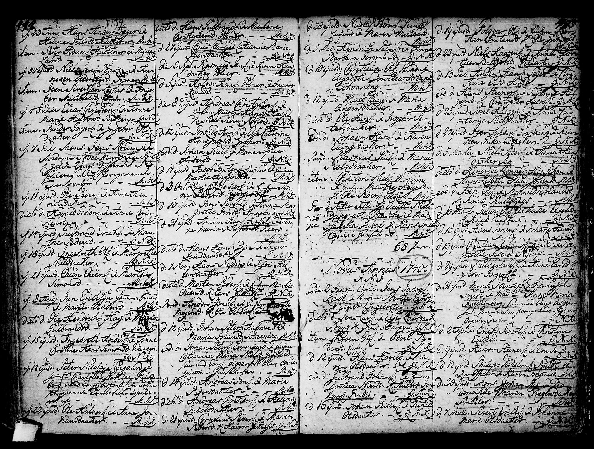 Kongsberg kirkebøker, AV/SAKO-A-22/F/Fa/L0002: Parish register (official) no. I 2, 1721-1743, p. 494-495