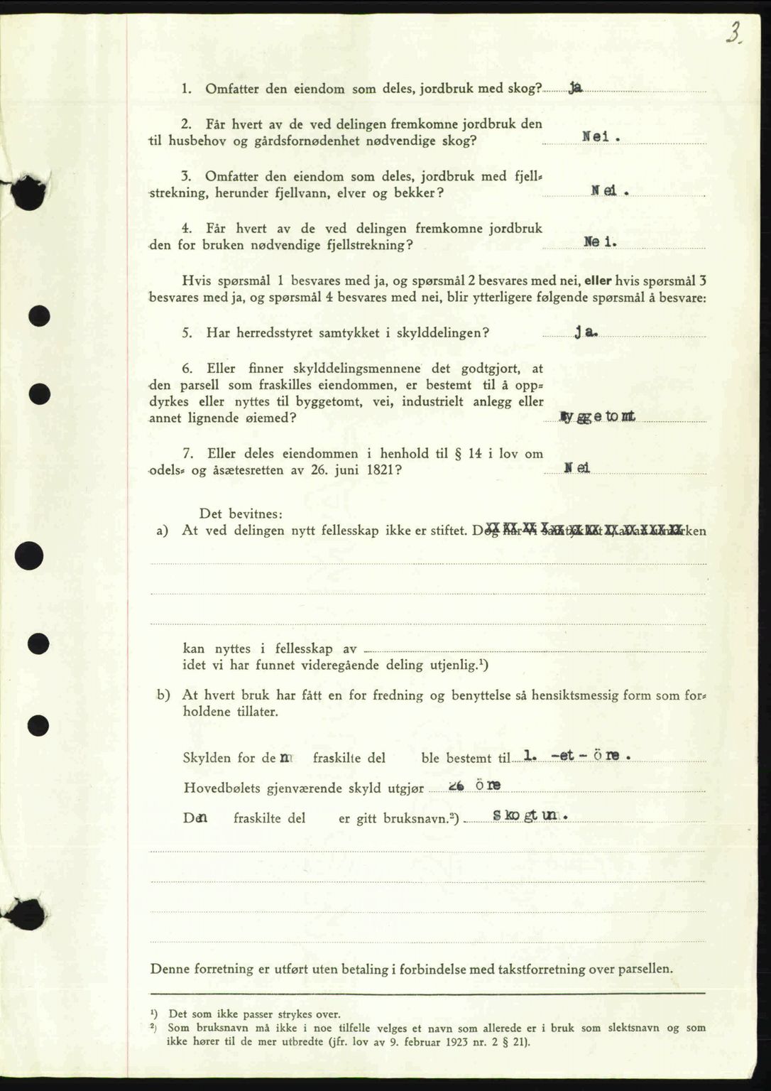 Nordmøre sorenskriveri, AV/SAT-A-4132/1/2/2Ca: Mortgage book no. A103, 1946-1947, Diary no: : 2138/1946