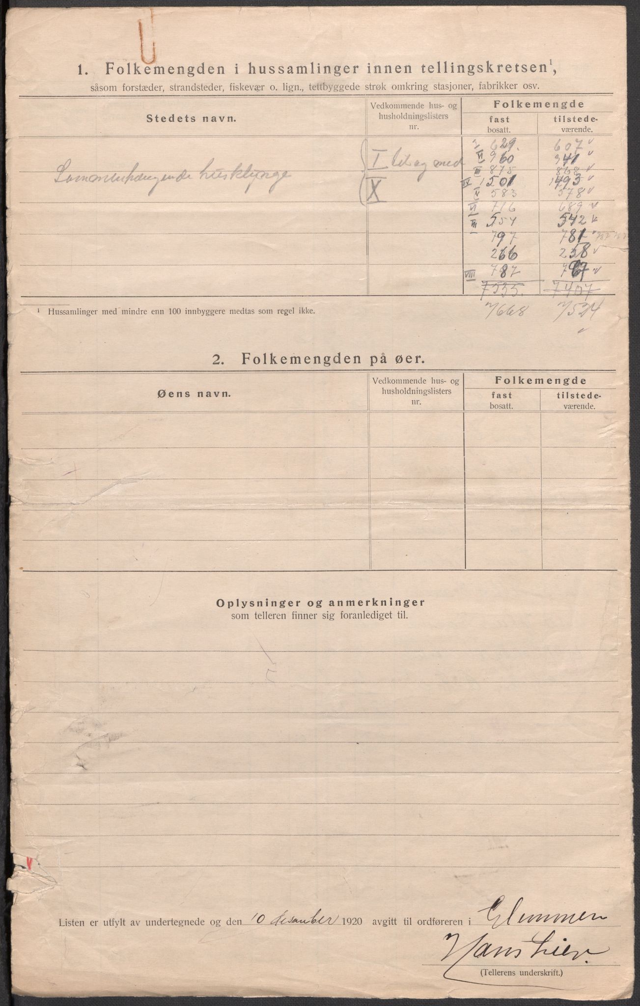 SAO, 1920 census for Glemmen, 1920, p. 6