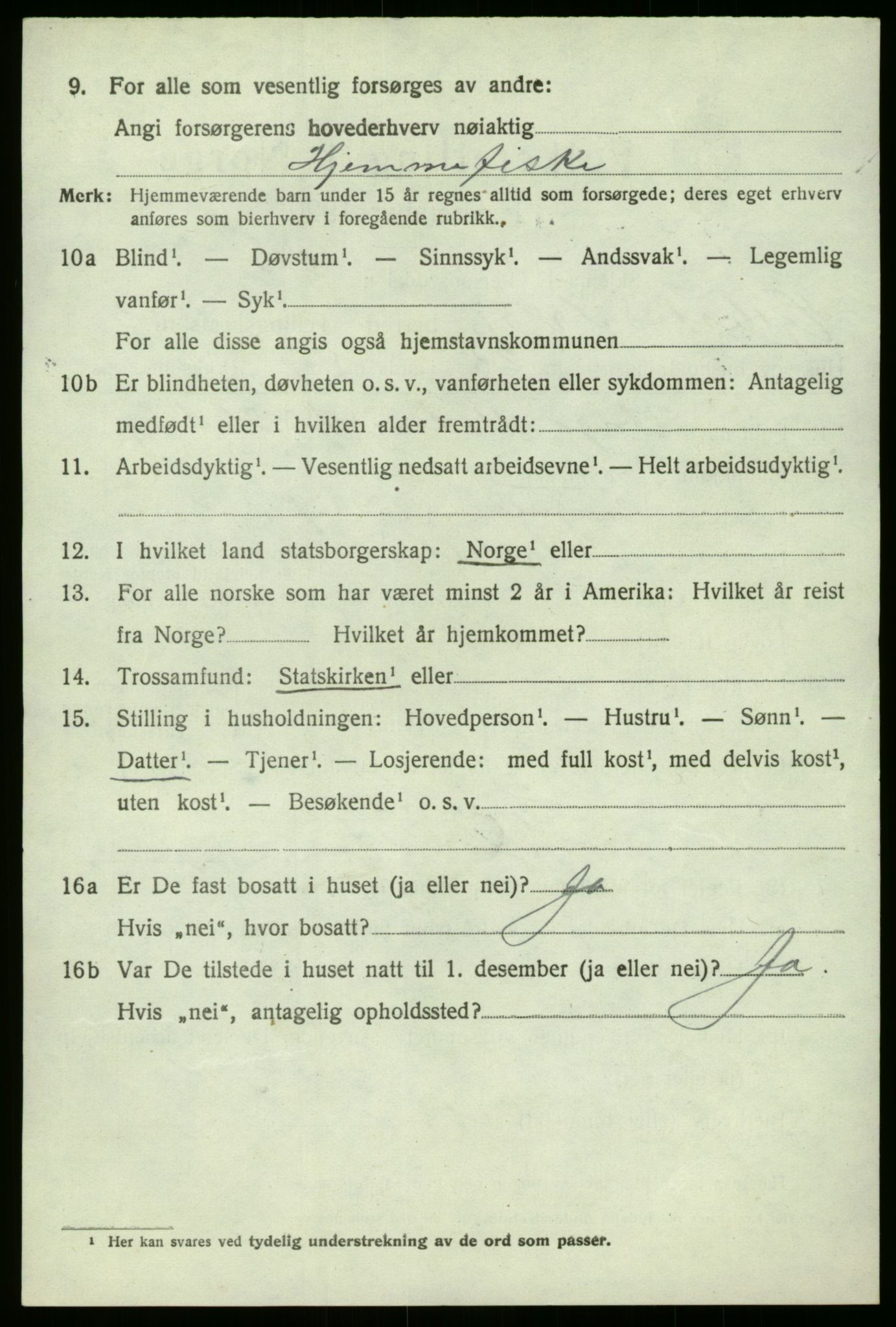 SAB, 1920 census for Hyllestad, 1920, p. 2667