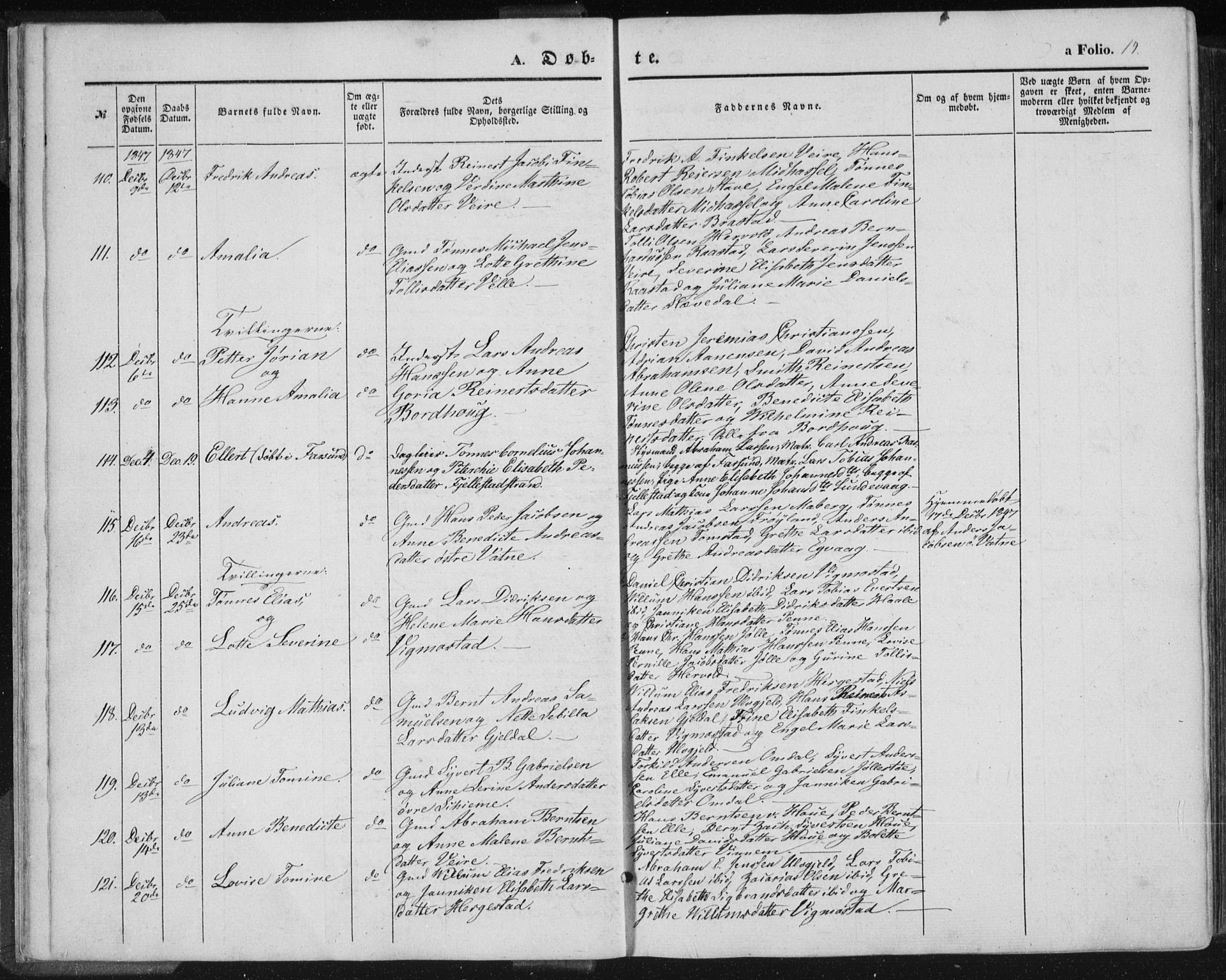 Lista sokneprestkontor, AV/SAK-1111-0027/F/Fa/L0010: Parish register (official) no. A 10, 1846-1861, p. 14