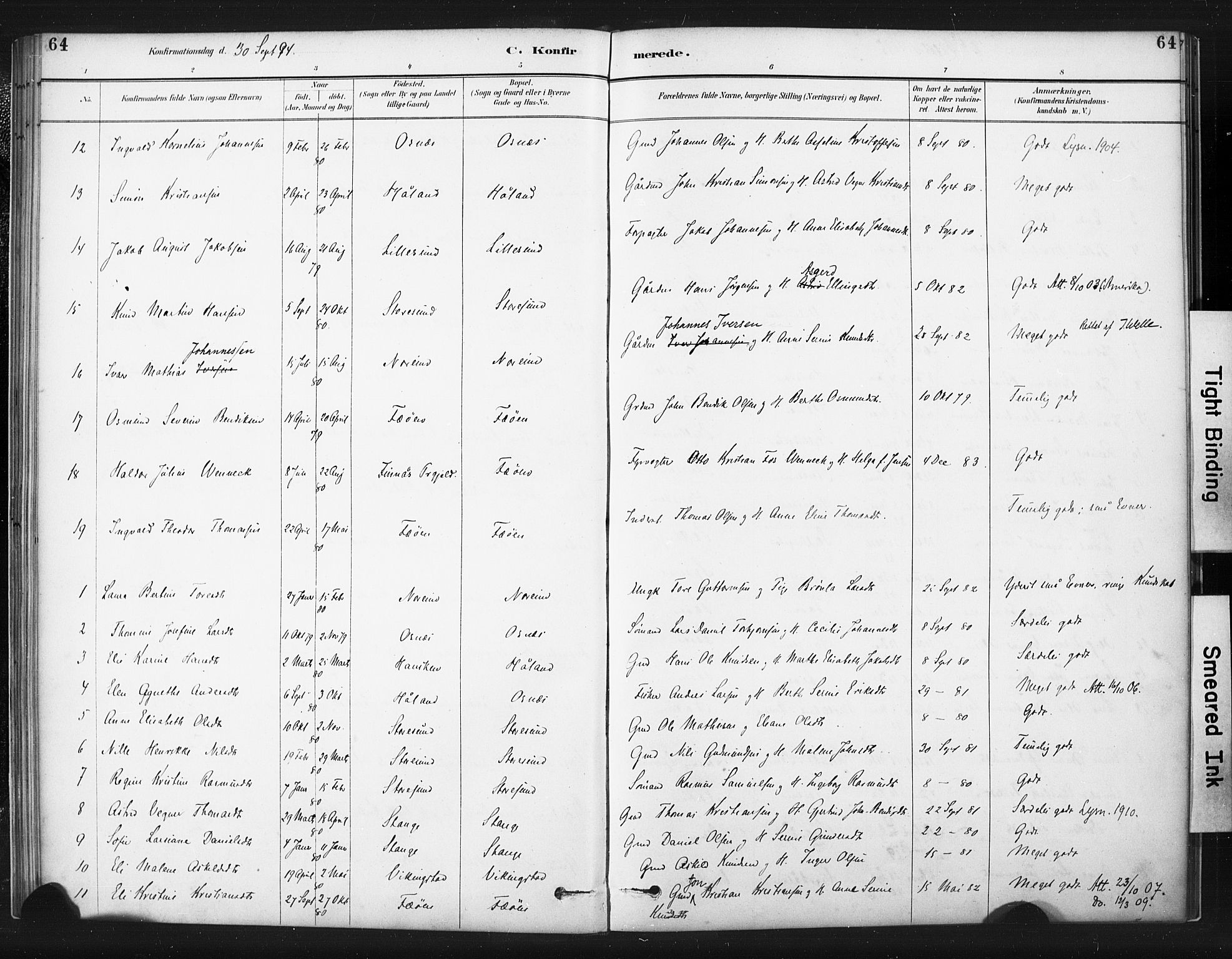 Torvastad sokneprestkontor, AV/SAST-A -101857/H/Ha/Haa/L0015: Parish register (official) no. A 14, 1888-1899, p. 64