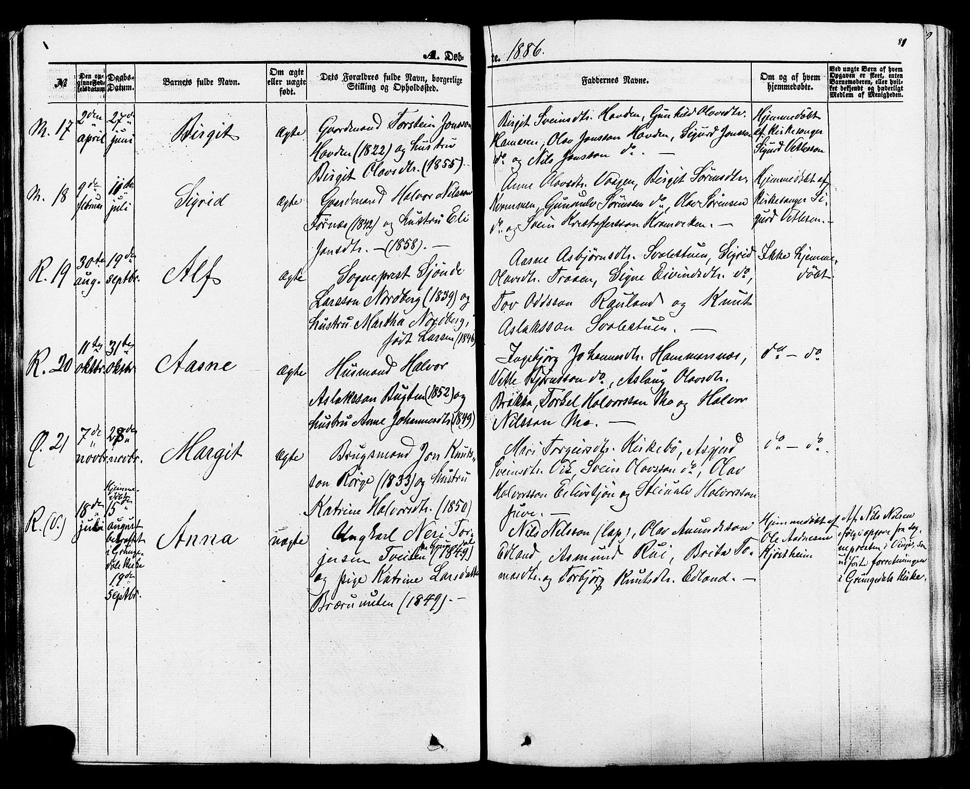 Rauland kirkebøker, AV/SAKO-A-292/F/Fa/L0003: Parish register (official) no. I 3, 1859-1886, p. 81