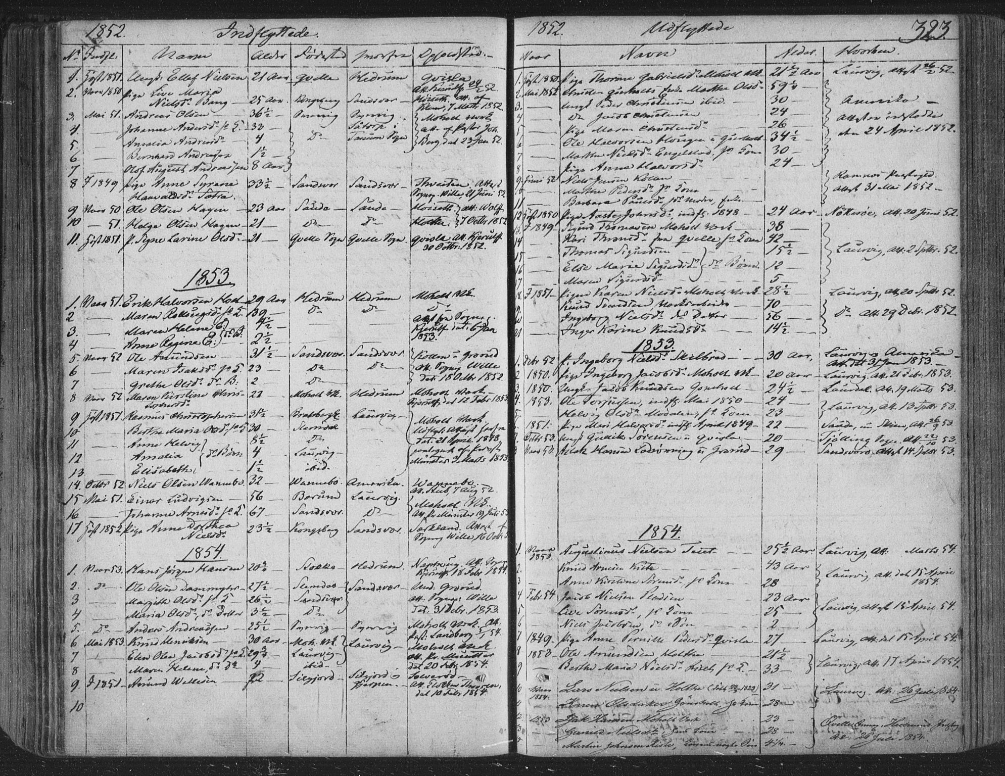 Siljan kirkebøker, AV/SAKO-A-300/F/Fa/L0001: Parish register (official) no. 1, 1831-1870, p. 323