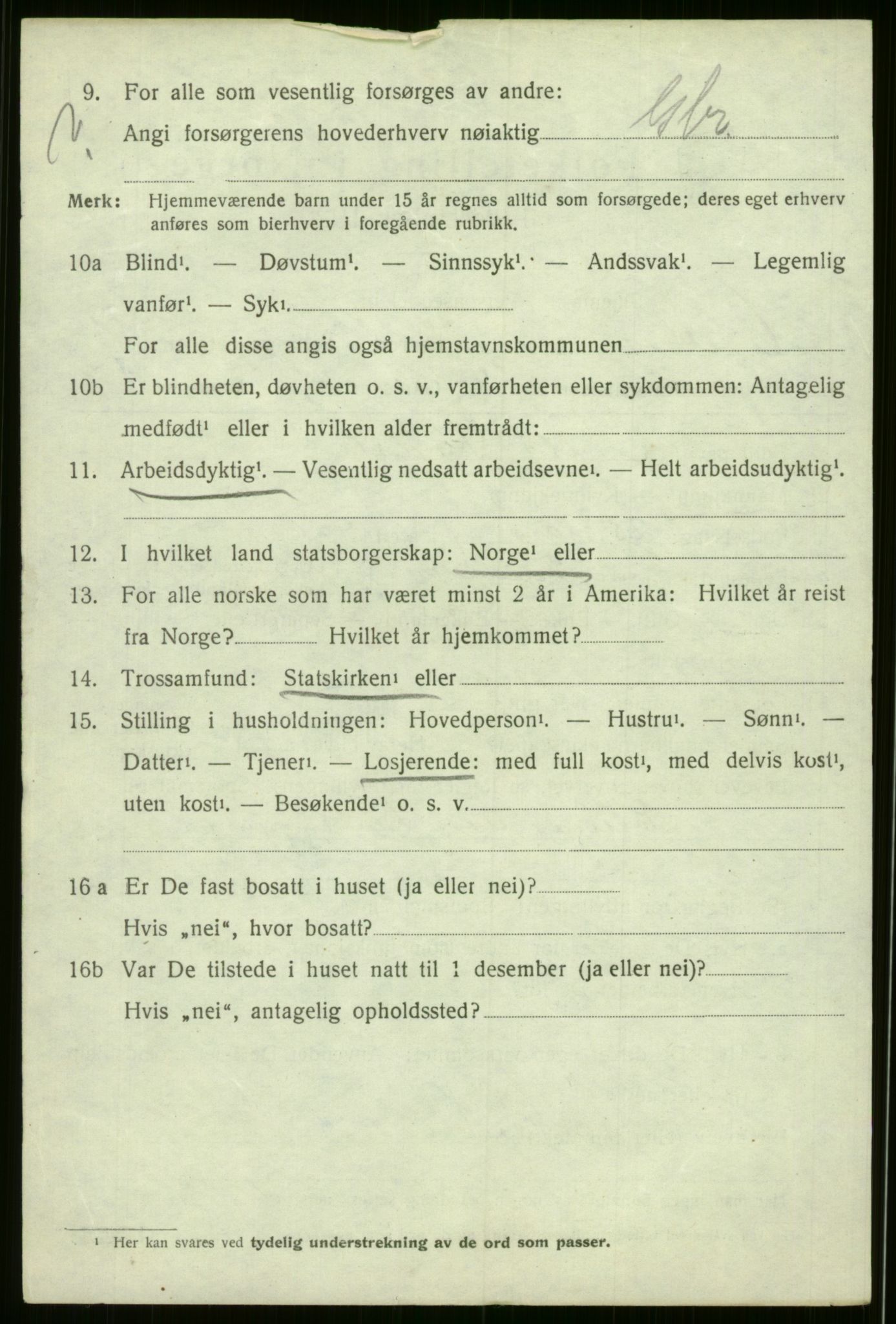 SAB, 1920 census for Voss, 1920, p. 7656