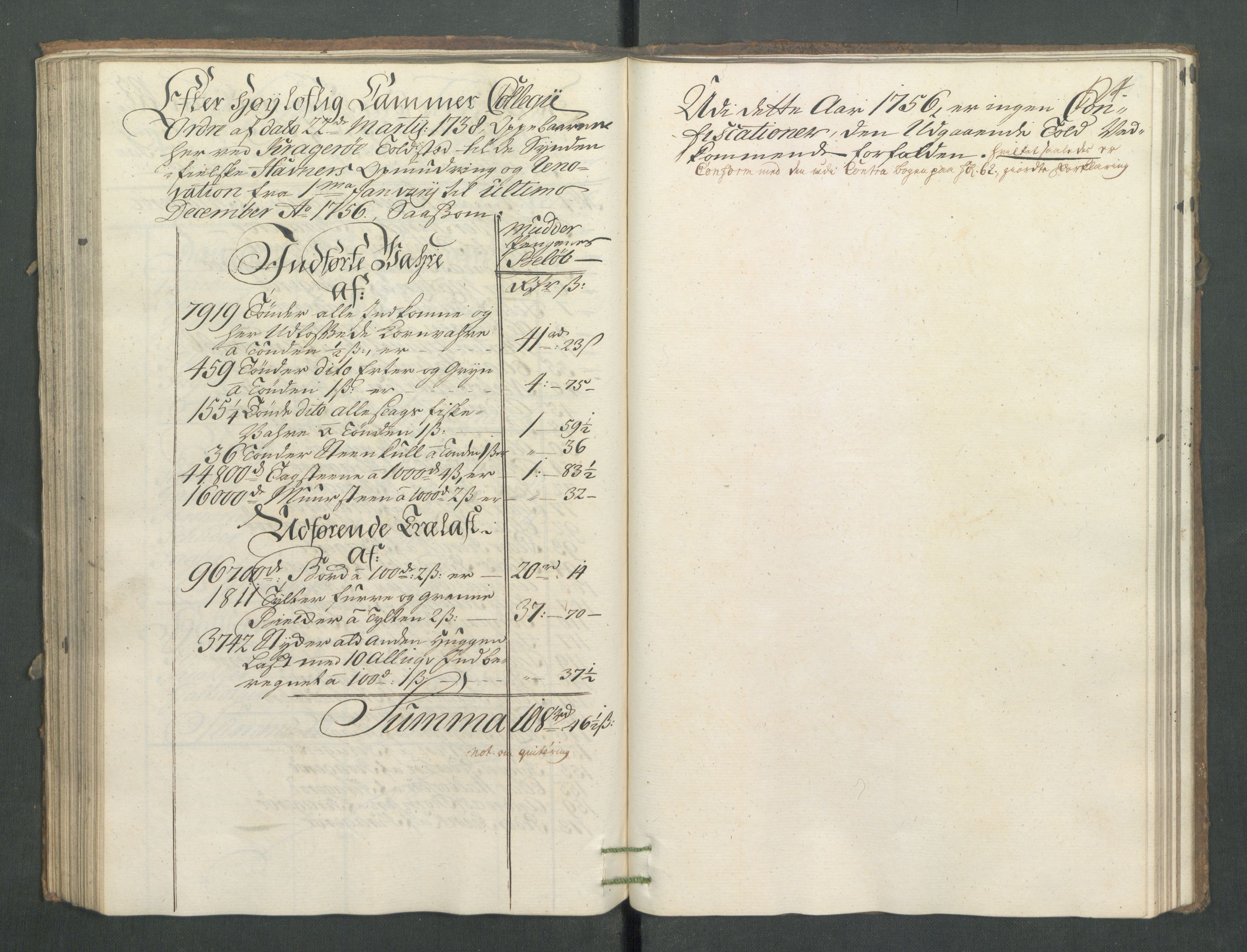 Generaltollkammeret, tollregnskaper, AV/RA-EA-5490/R13/L0021/0001: Tollregnskaper Kragerø / Utgående hovedtollbok, 1756, p. 123b-124a