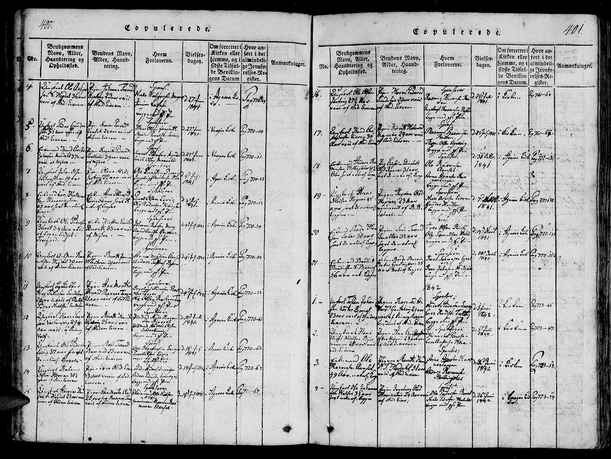 Ministerialprotokoller, klokkerbøker og fødselsregistre - Møre og Romsdal, AV/SAT-A-1454/560/L0718: Parish register (official) no. 560A02, 1817-1844, p. 400-401