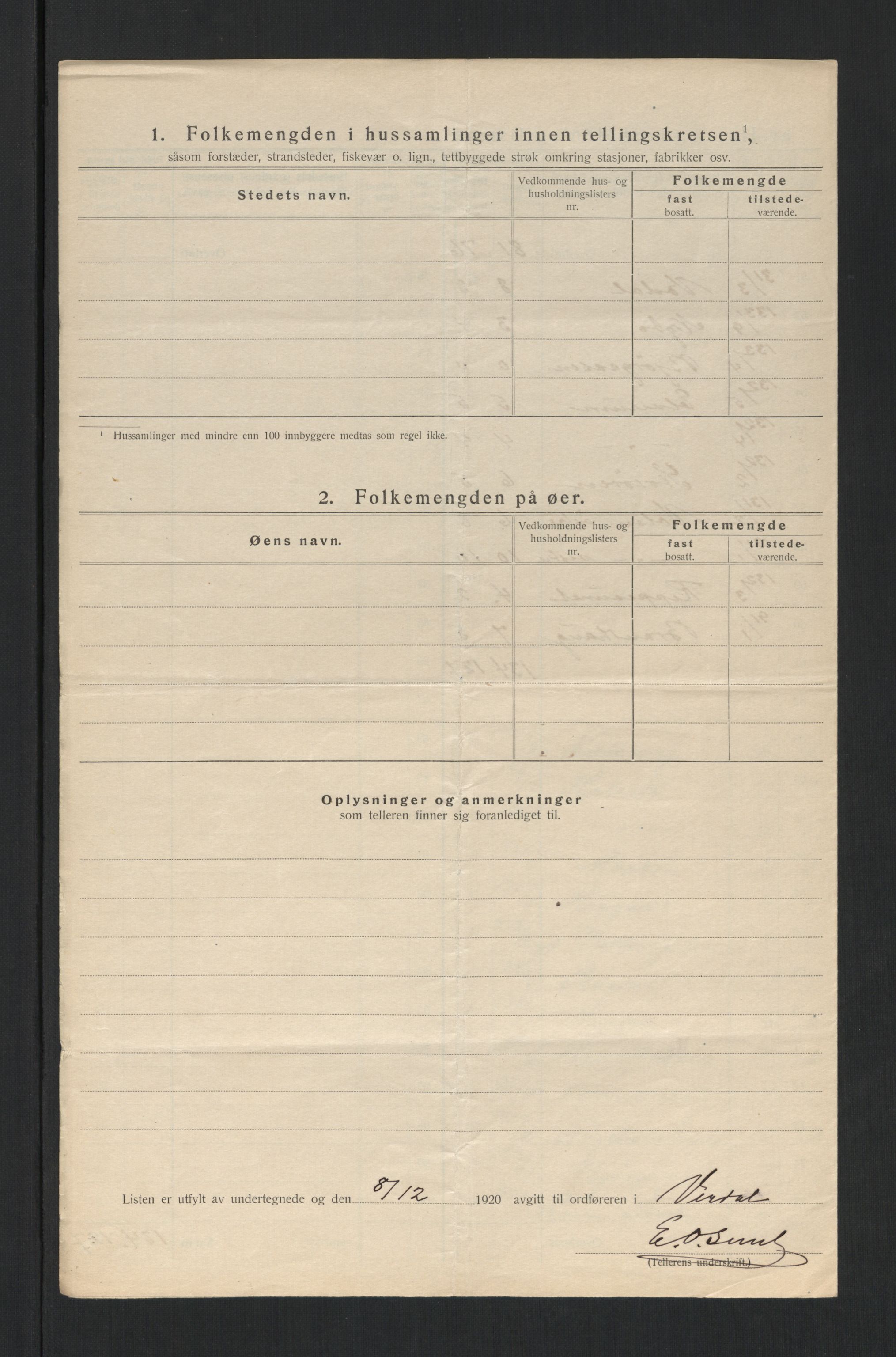 SAT, 1920 census for Verdal, 1920, p. 38