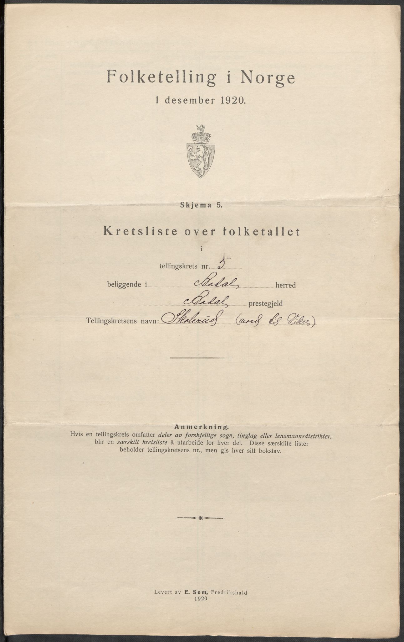 SAKO, 1920 census for Ådal, 1920, p. 21