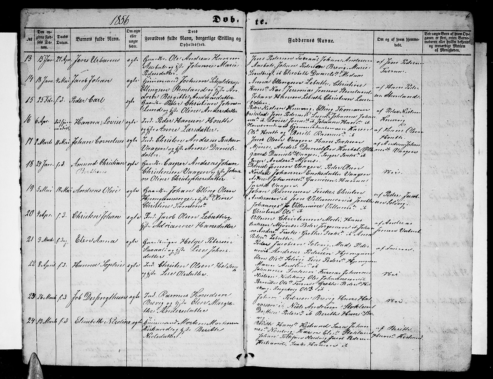 Ministerialprotokoller, klokkerbøker og fødselsregistre - Nordland, AV/SAT-A-1459/852/L0753: Parish register (copy) no. 852C04, 1856-1877, p. 6