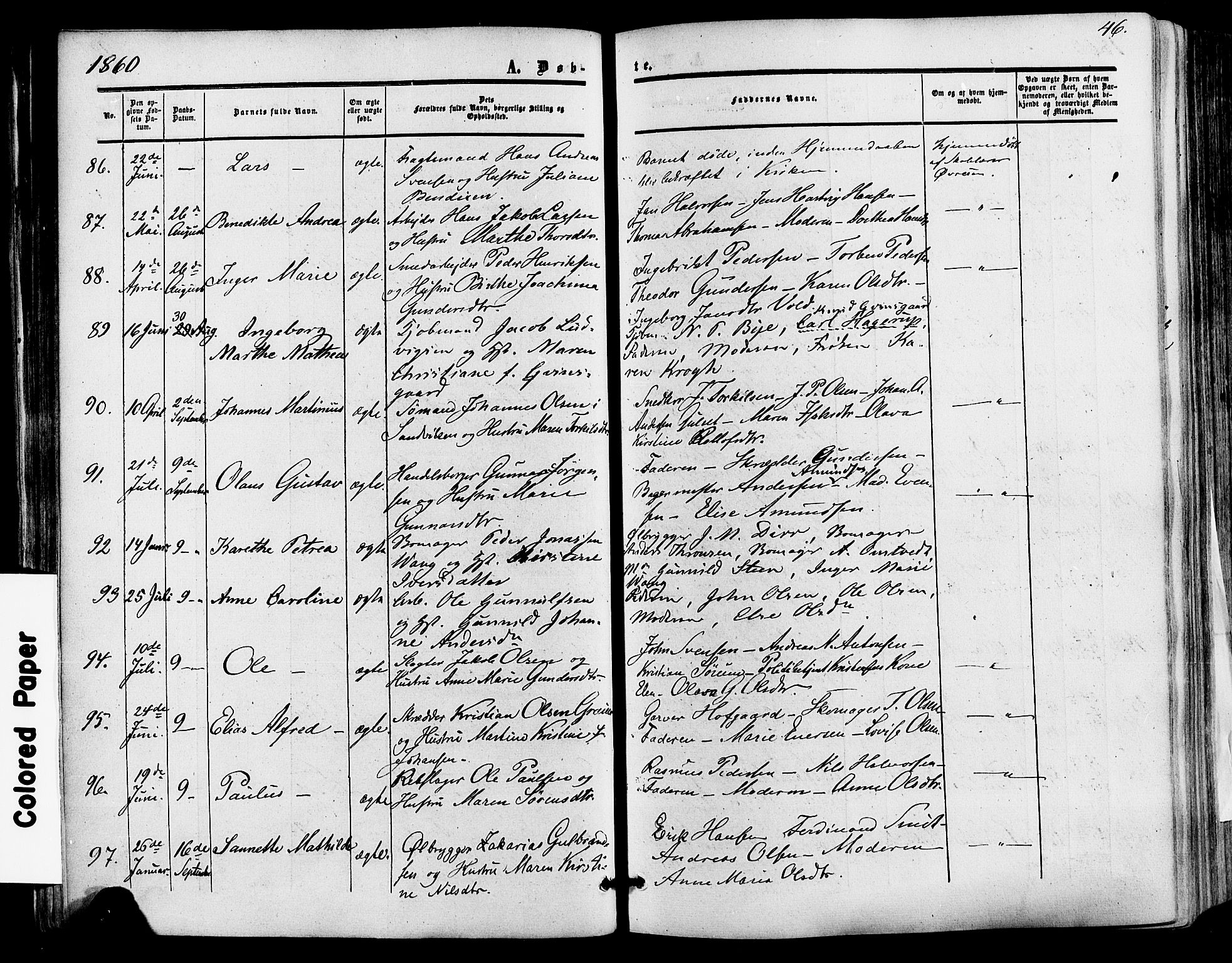 Skien kirkebøker, AV/SAKO-A-302/F/Fa/L0007: Parish register (official) no. 7, 1856-1865, p. 46