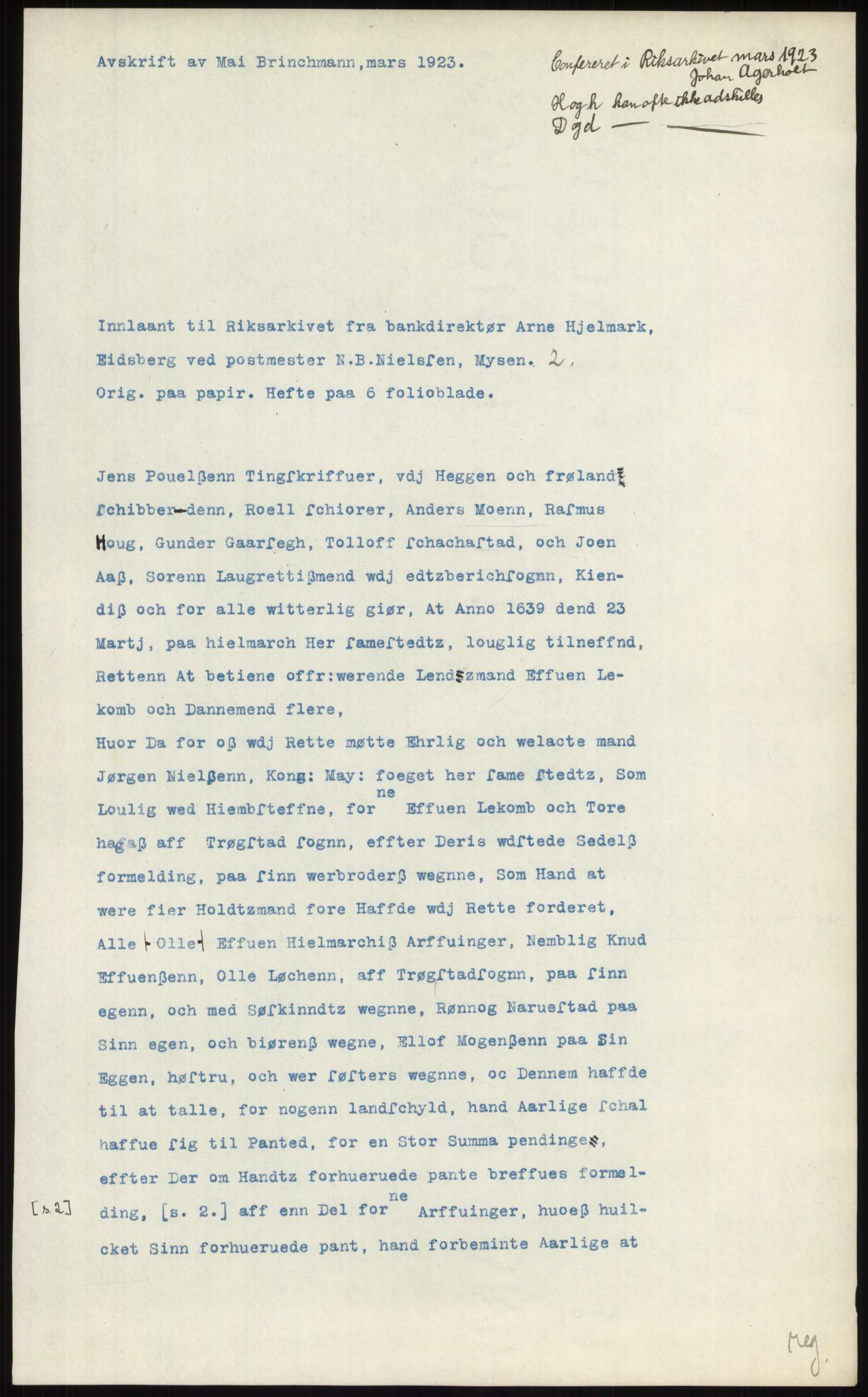 Samlinger til kildeutgivelse, Diplomavskriftsamlingen, AV/RA-EA-4053/H/Ha, p. 347