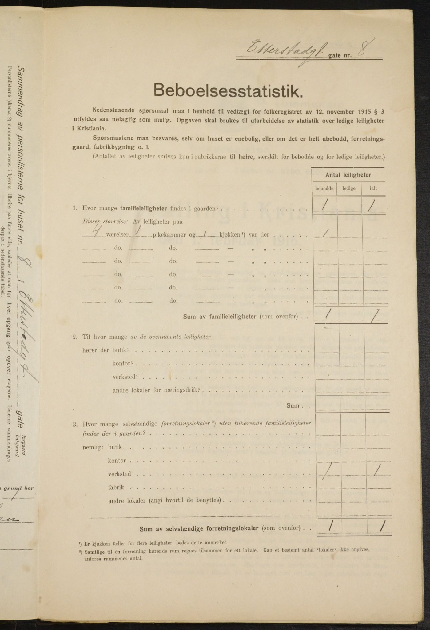 OBA, Municipal Census 1916 for Kristiania, 1916, p. 22734