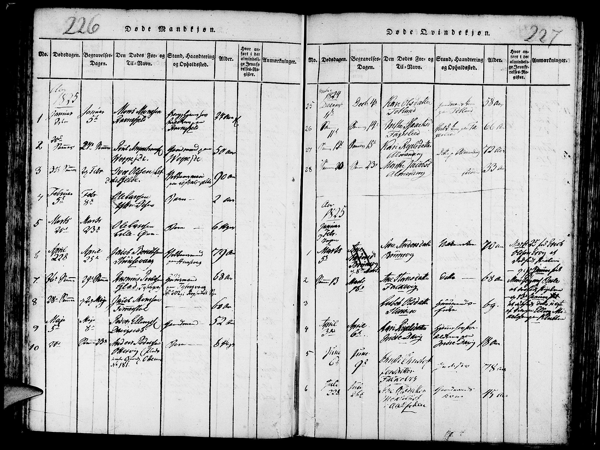 Davik sokneprestembete, AV/SAB-A-79701/H/Haa/Haaa/L0003: Parish register (official) no. A 3, 1816-1830, p. 226-227