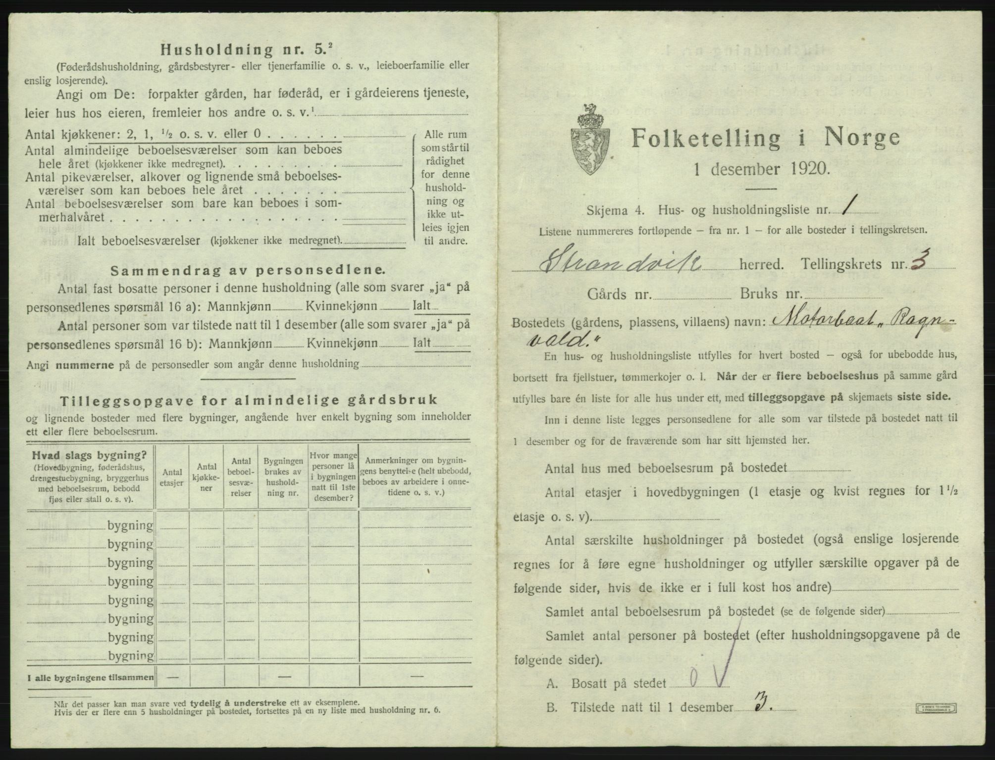 SAB, 1920 census for Strandvik, 1920, p. 286