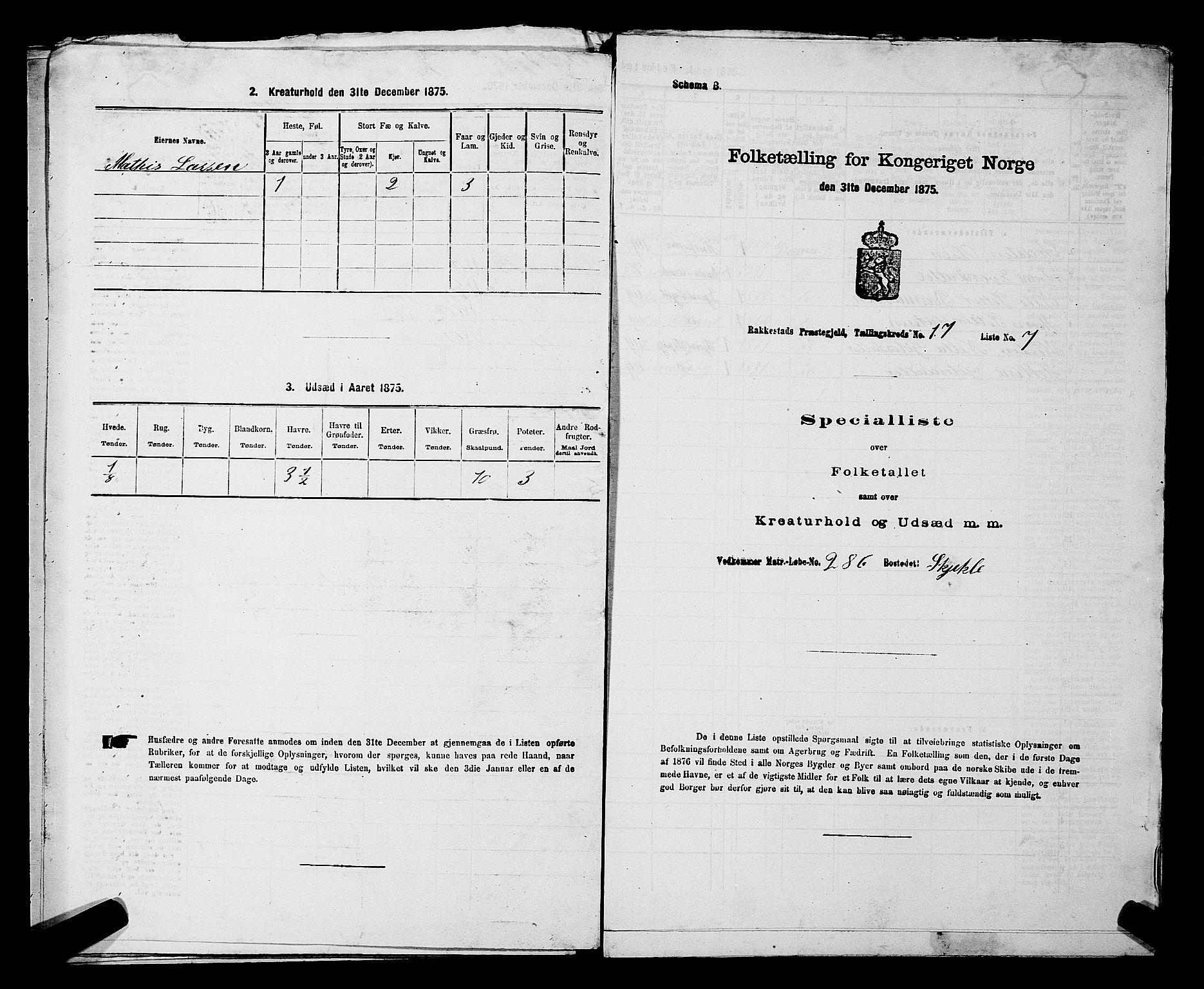 RA, 1875 census for 0128P Rakkestad, 1875, p. 1854