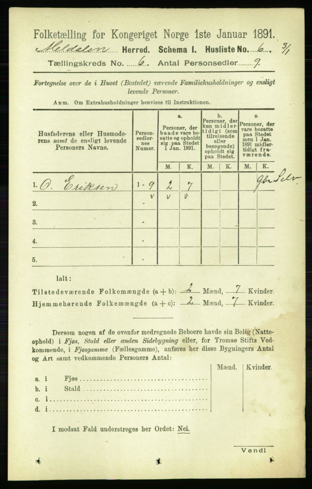RA, 1891 census for 1636 Meldal, 1891, p. 2794