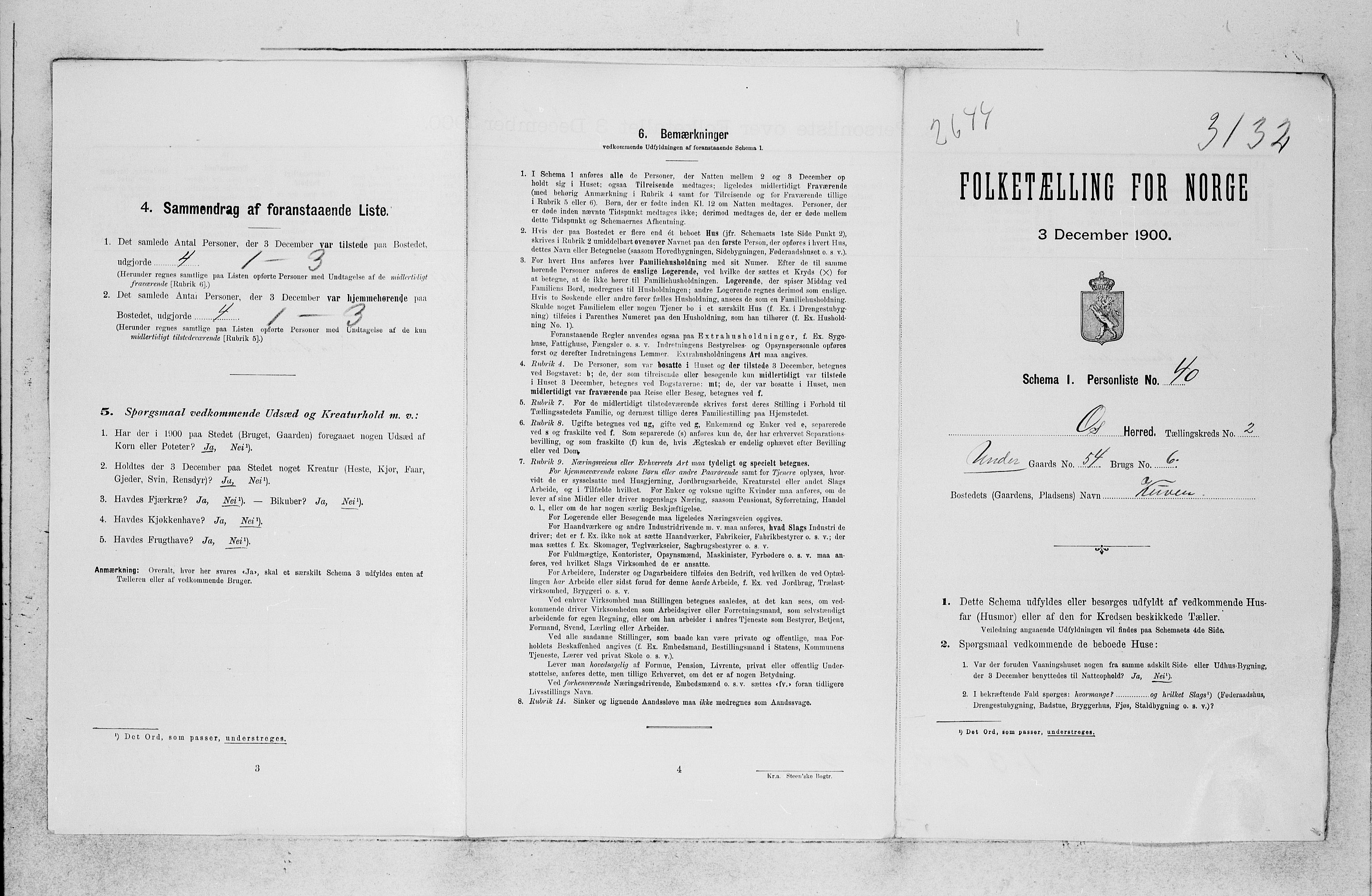 SAB, 1900 census for Os, 1900, p. 62