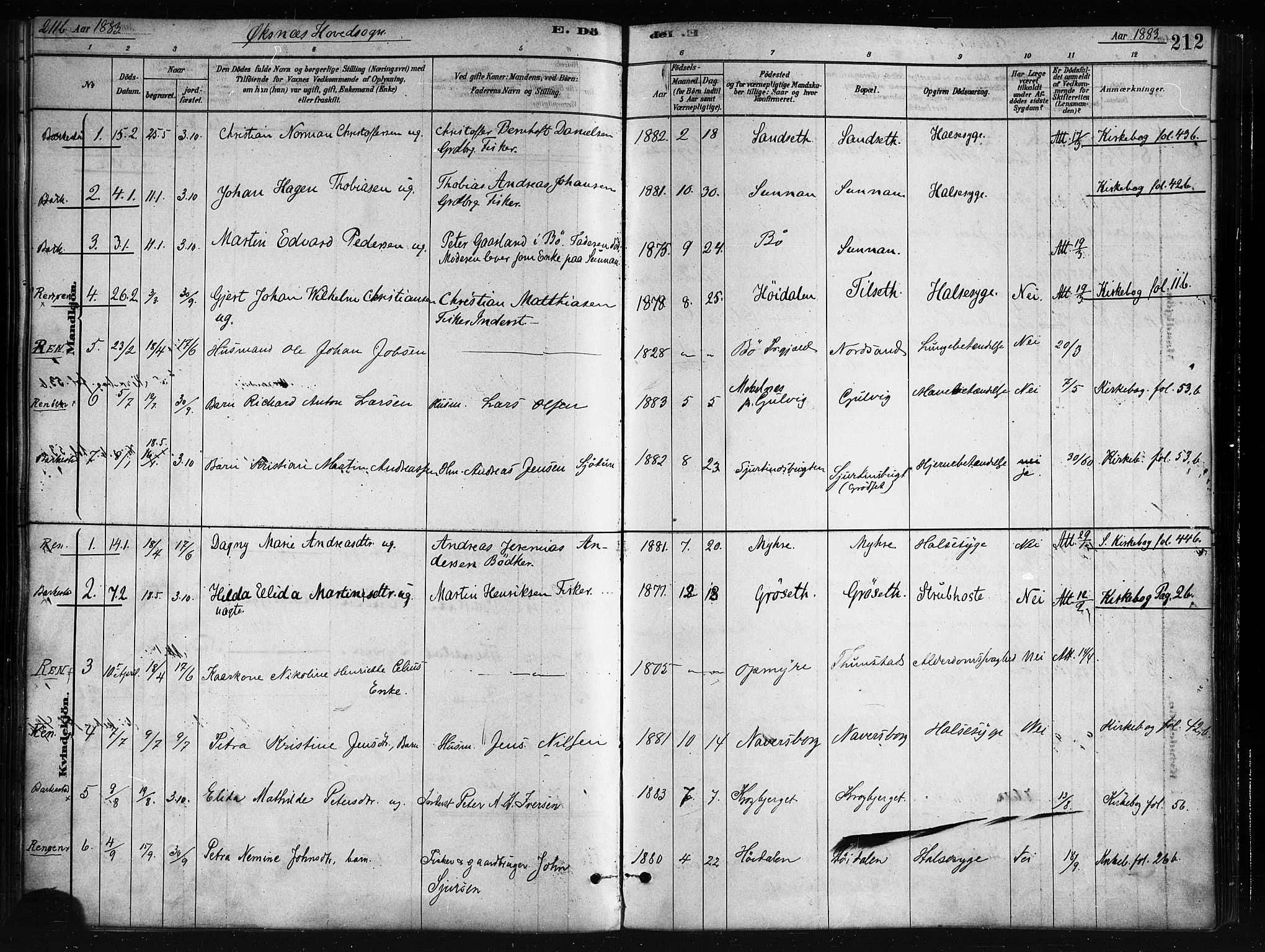 Ministerialprotokoller, klokkerbøker og fødselsregistre - Nordland, AV/SAT-A-1459/893/L1335: Parish register (official) no. 893A08 /1, 1878-1884, p. 212