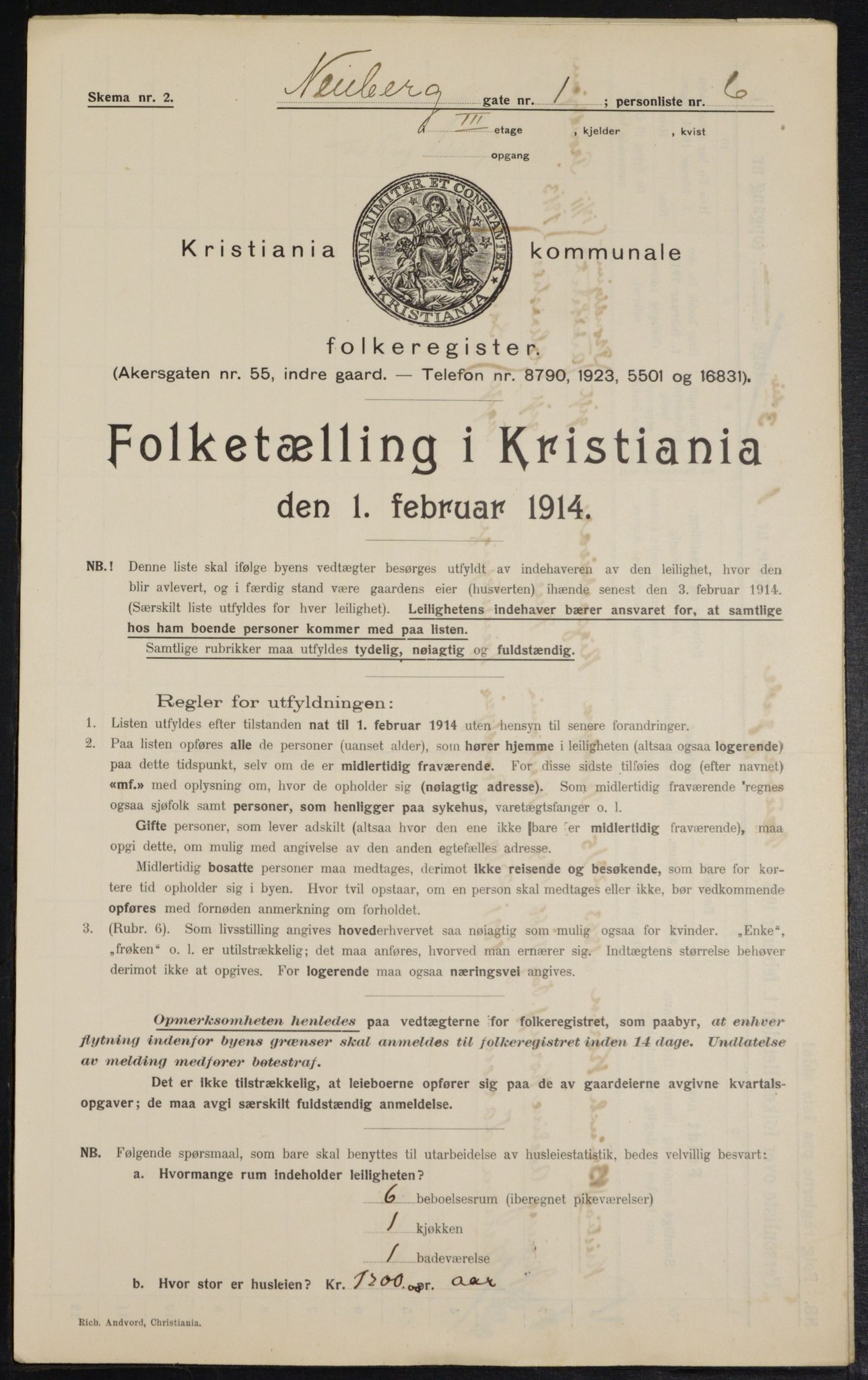 OBA, Municipal Census 1914 for Kristiania, 1914, p. 69658