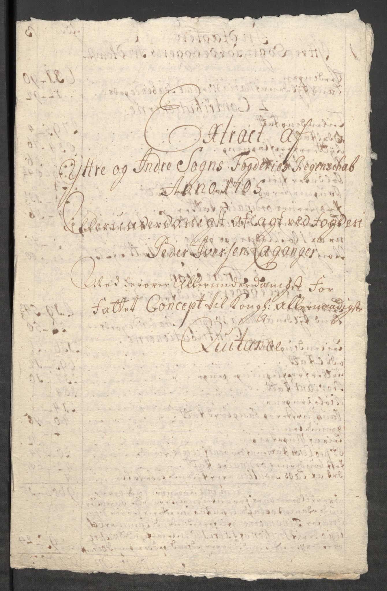 Rentekammeret inntil 1814, Reviderte regnskaper, Fogderegnskap, AV/RA-EA-4092/R52/L3314: Fogderegnskap Sogn, 1705-1707, p. 19