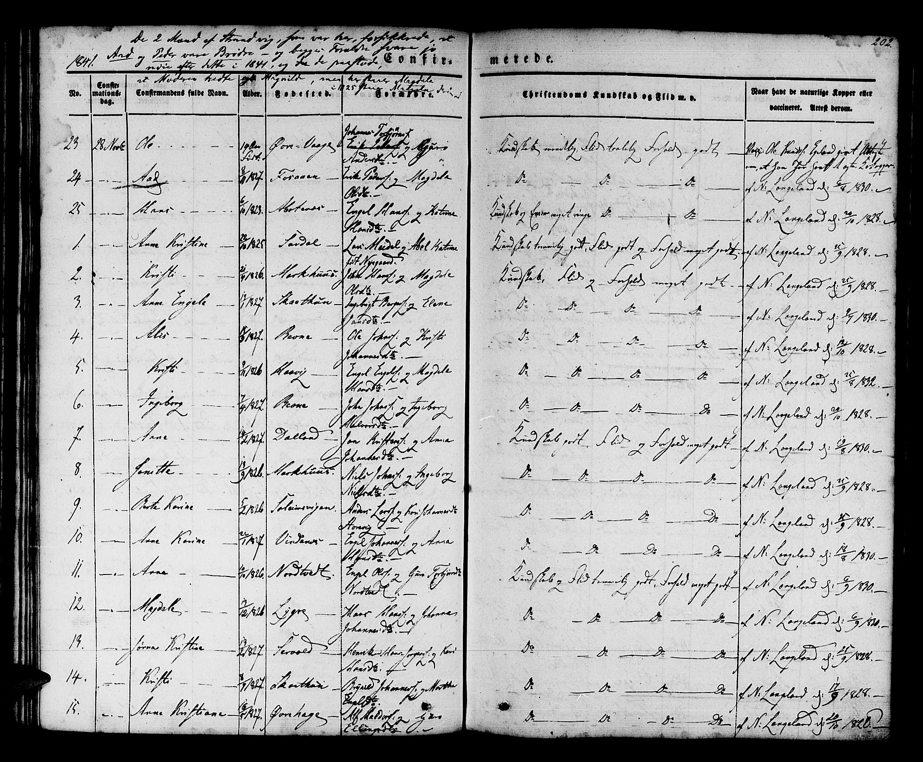 Os sokneprestembete, AV/SAB-A-99929: Parish register (official) no. A 15, 1839-1851, p. 202