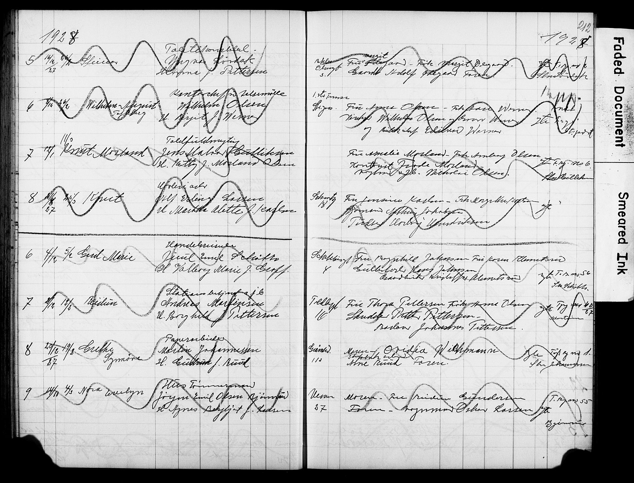 Strømsø kirkebøker, SAKO/A-246/Y/Ya/L0007: Parish register draft no. I 7, 1915-1932, p. 212