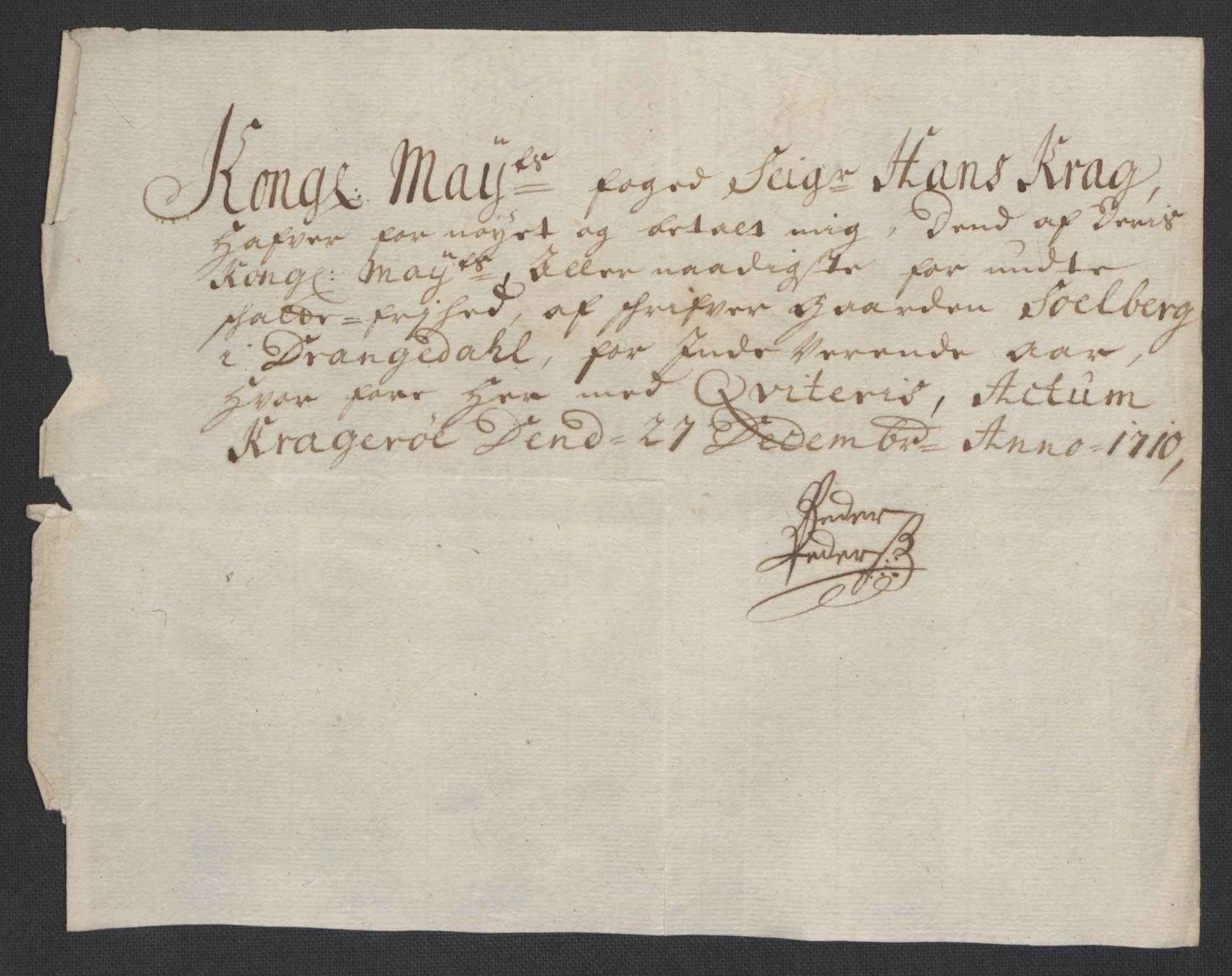 Rentekammeret inntil 1814, Reviderte regnskaper, Fogderegnskap, AV/RA-EA-4092/R36/L2119: Fogderegnskap Øvre og Nedre Telemark og Bamble, 1710, p. 145