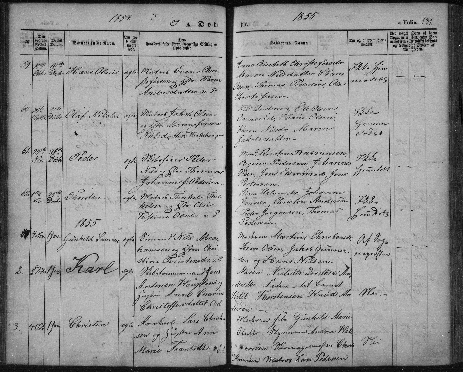 Porsgrunn kirkebøker , SAKO/A-104/F/Fa/L0006: Parish register (official) no. 6, 1841-1857, p. 131