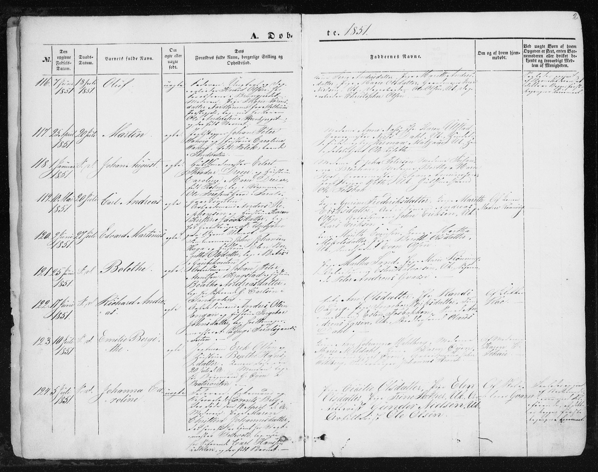 Ministerialprotokoller, klokkerbøker og fødselsregistre - Sør-Trøndelag, SAT/A-1456/602/L0112: Parish register (official) no. 602A10, 1848-1859, p. 2