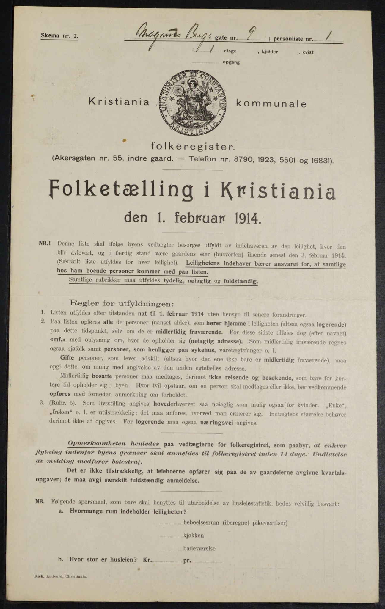 OBA, Municipal Census 1914 for Kristiania, 1914, p. 59151