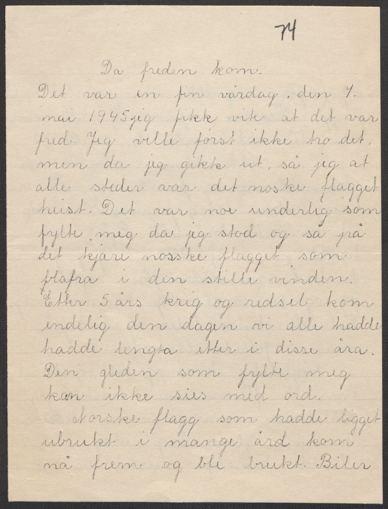 Det norske totalavholdsselskap, RA/PA-0419/E/Eb/L0603: Skolestiler om krigstida (ordnet topografisk etter distrikt og skole), 1946, p. 545